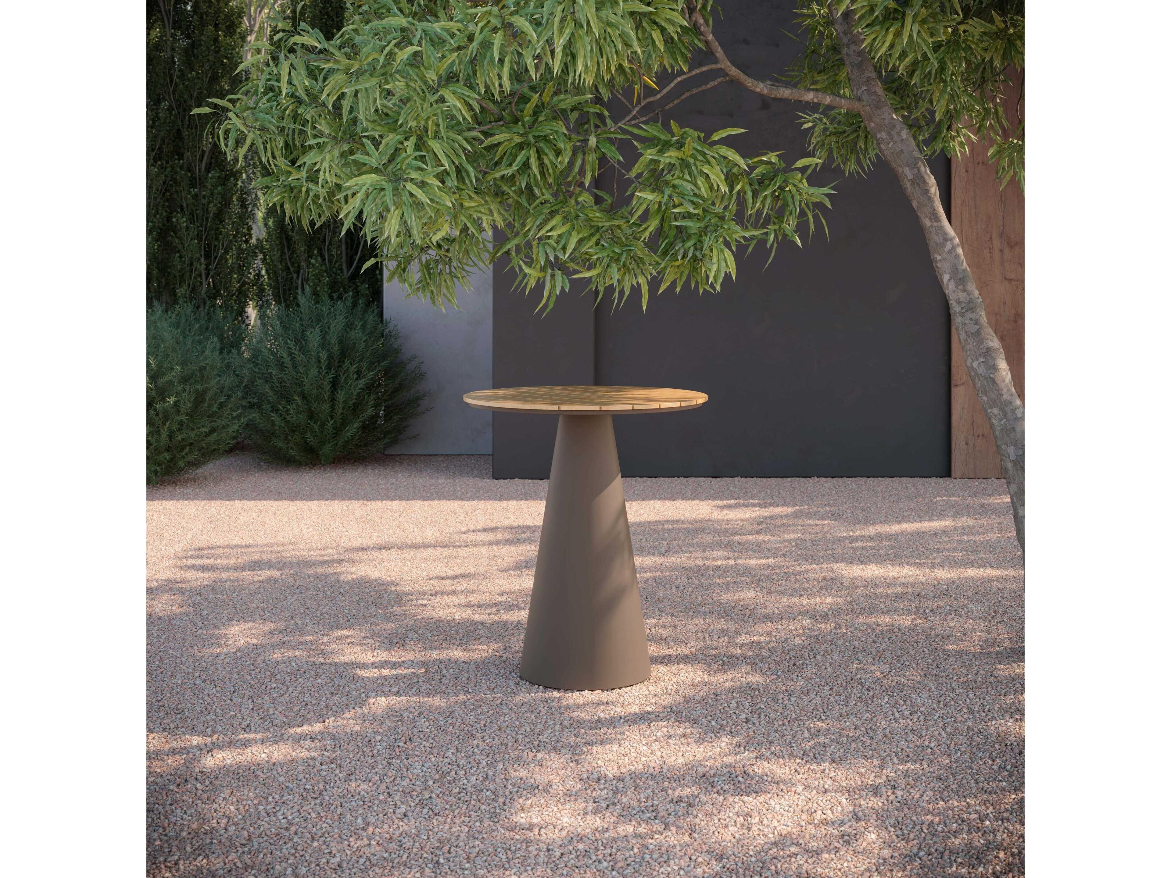 Azzurro Living Leon Matte Bronze Aluminum Round Bar Table