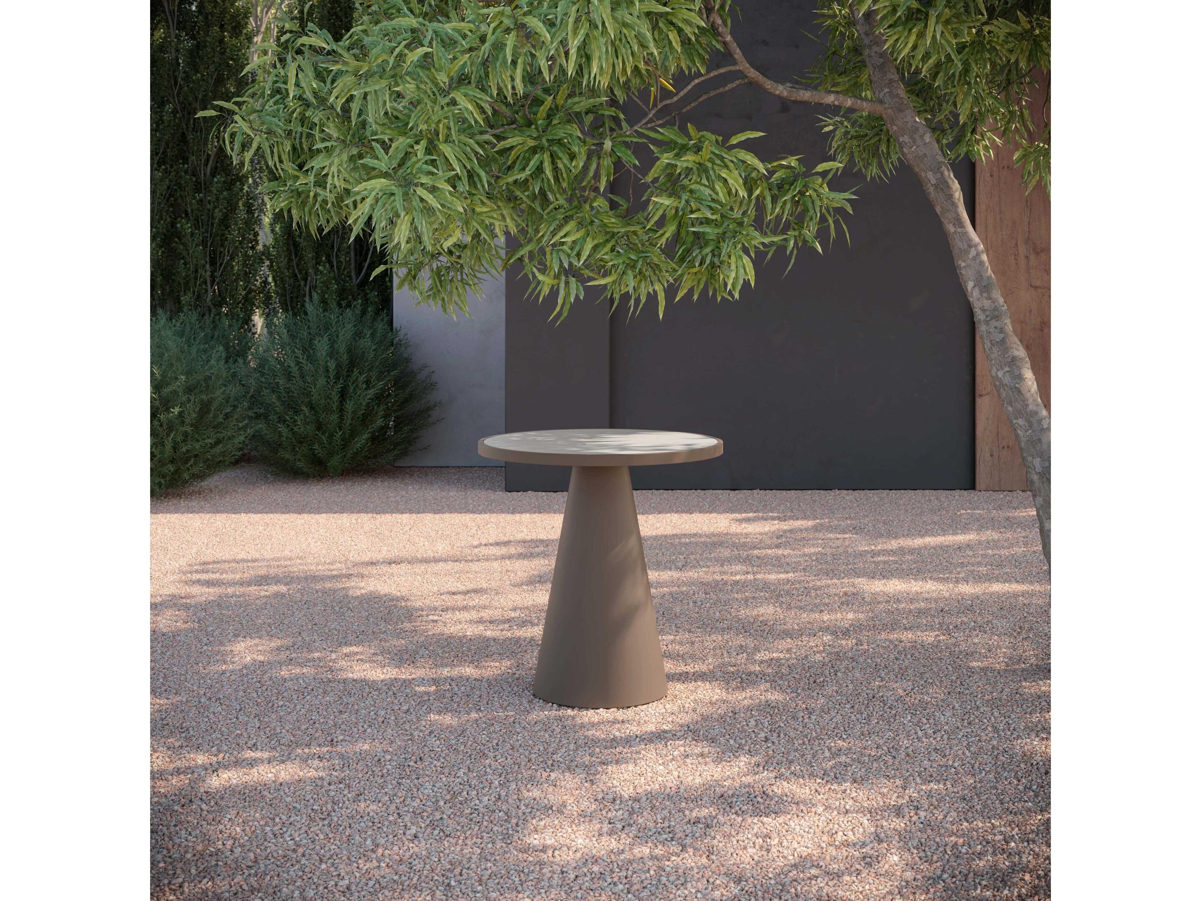 Azzurro Living Leon Matte Bronze Aluminum Round Counter Table