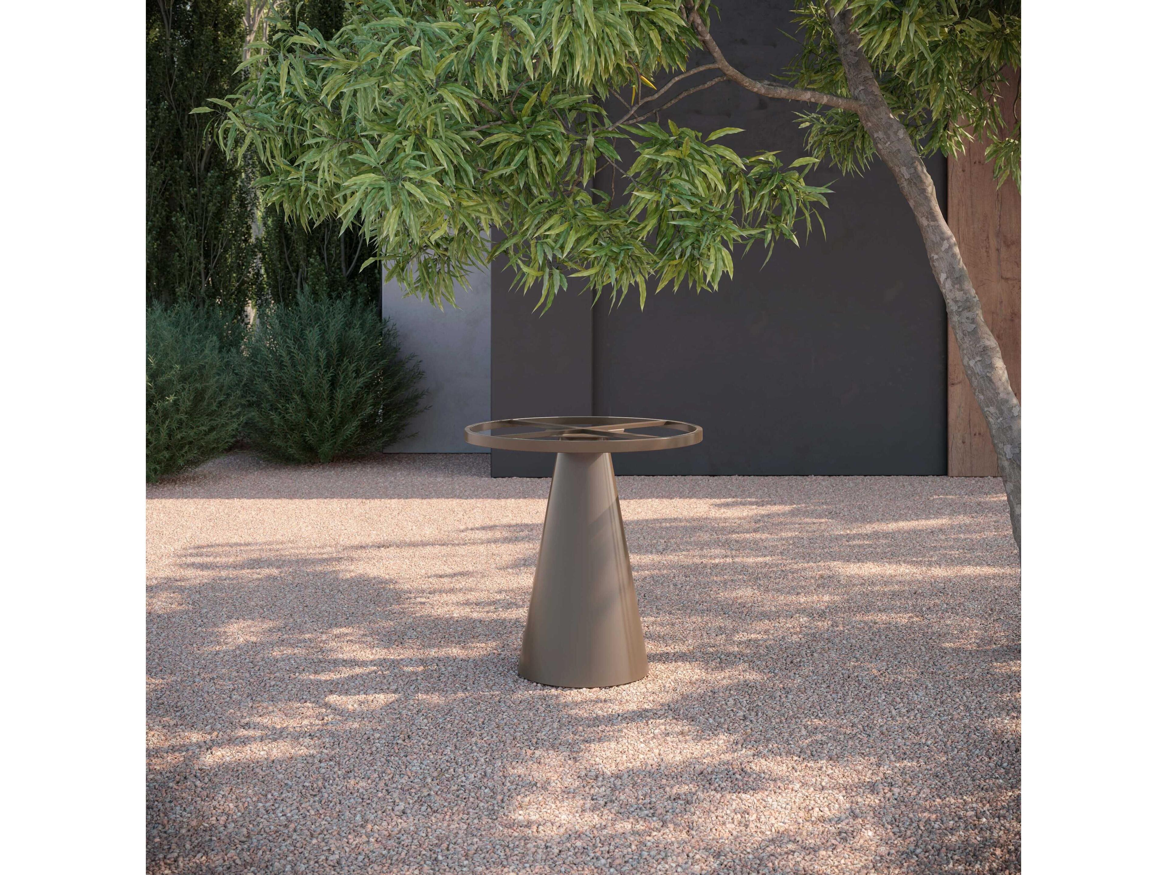 Azzurro Living Leon Matte Bronze Aluminum Round Counter Table