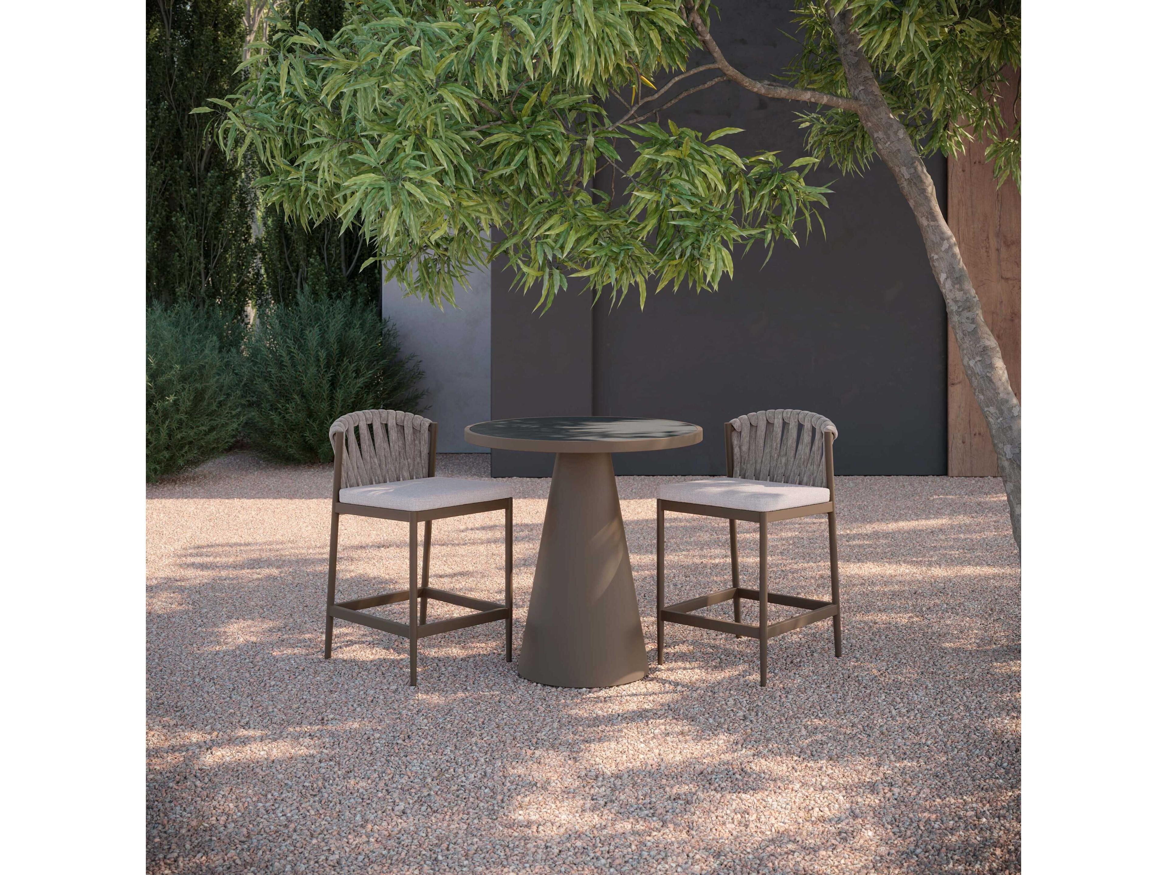 Azzurro Living Leon Matte Bronze Aluminum Round Counter Table