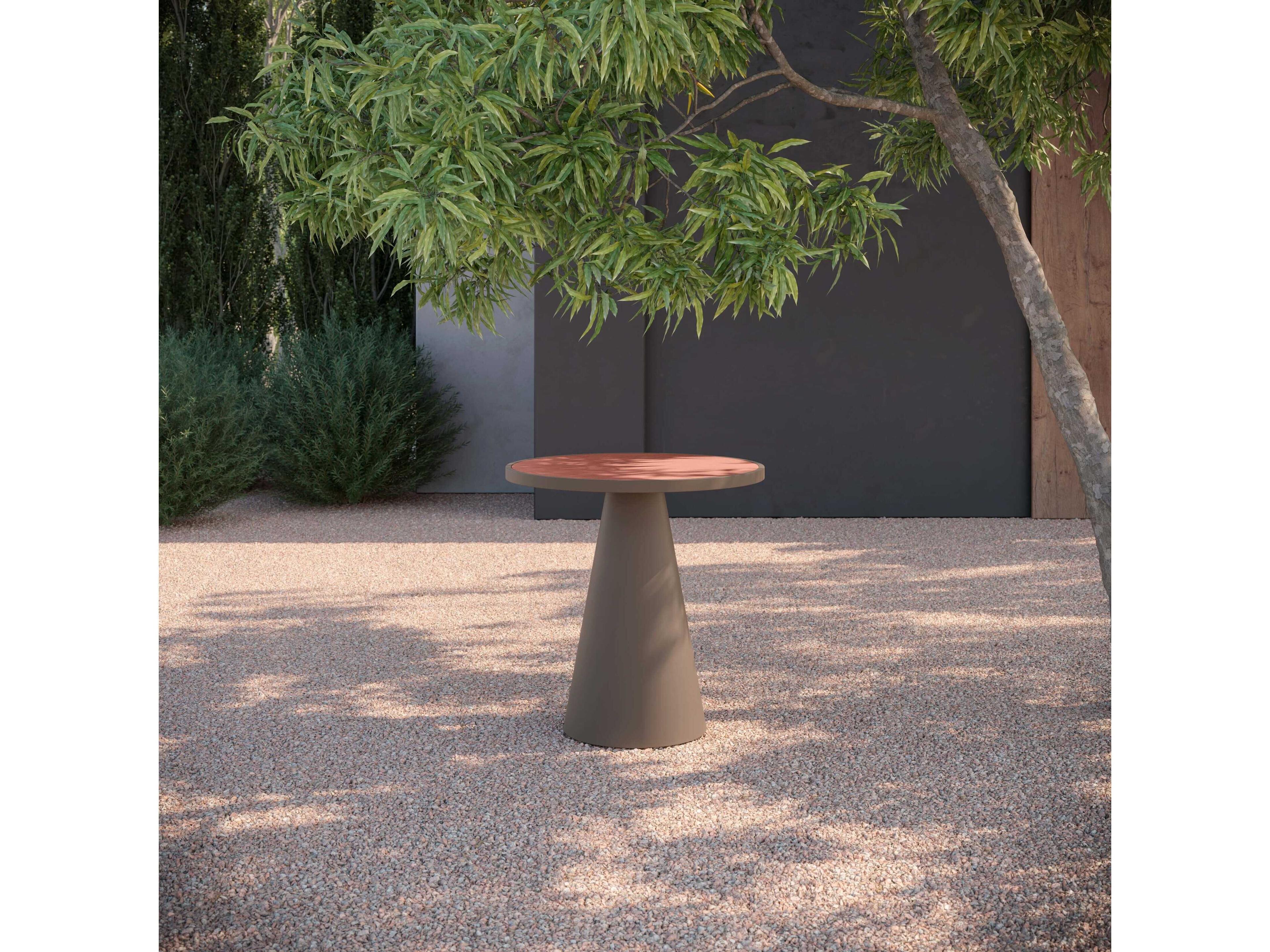 Azzurro Living Leon Matte Bronze Aluminum Round Counter Table
