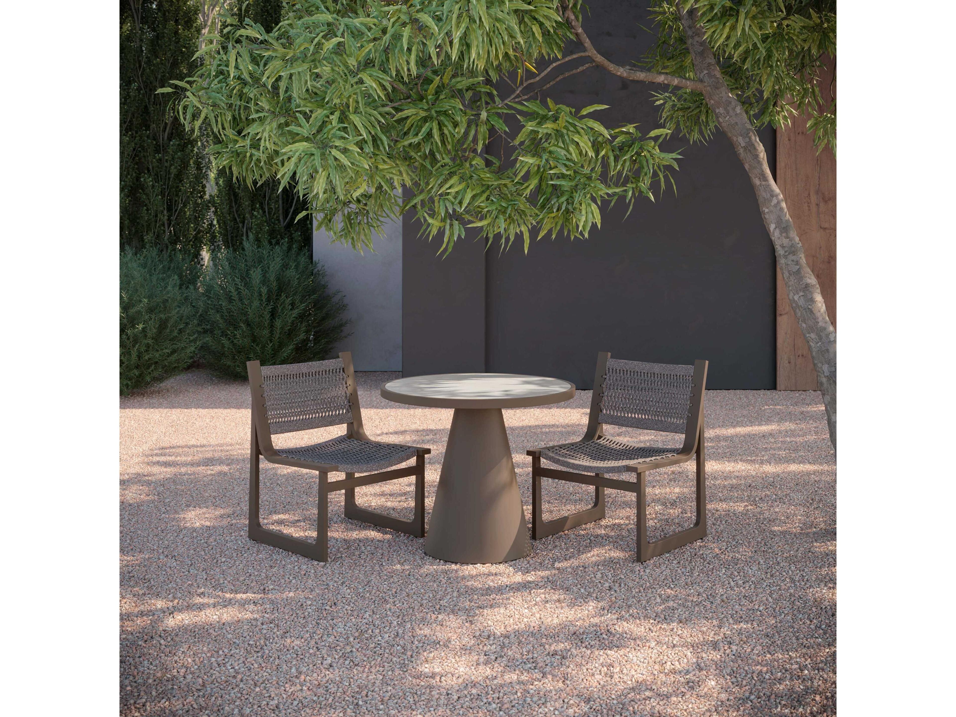 Azzurro Living Leon Matte Bronze Aluminum Round Dining Table
