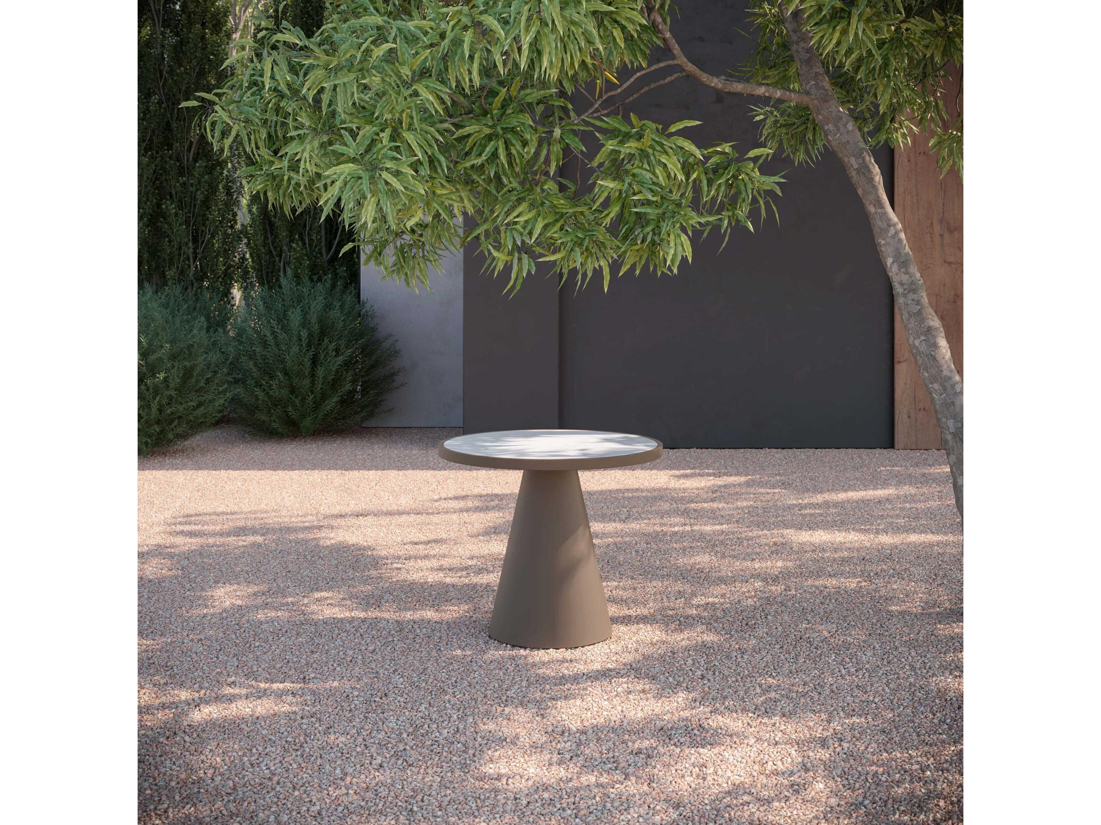 Azzurro Living Leon Matte Bronze Aluminum Round Dining Table