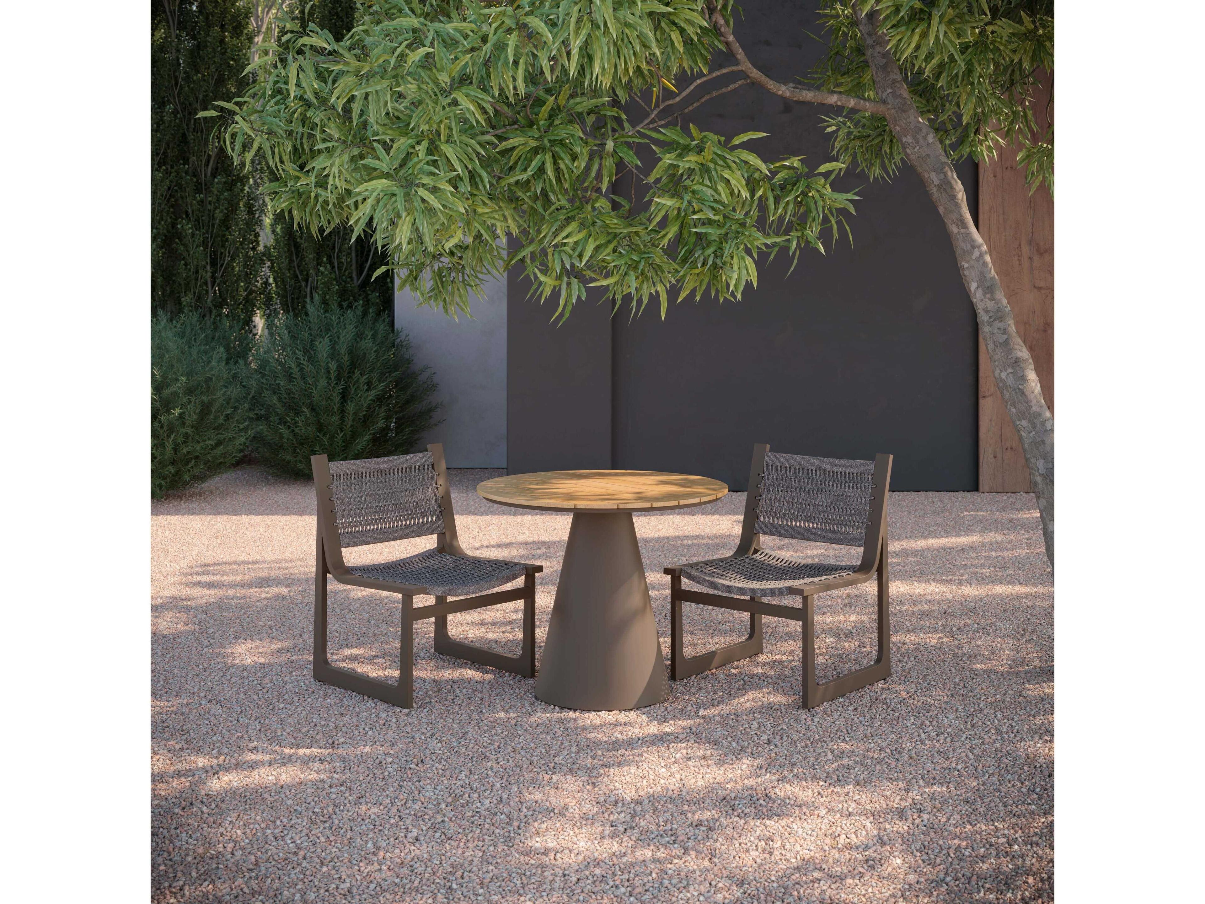 Azzurro Living Leon Matte Bronze Aluminum Round Dining Table