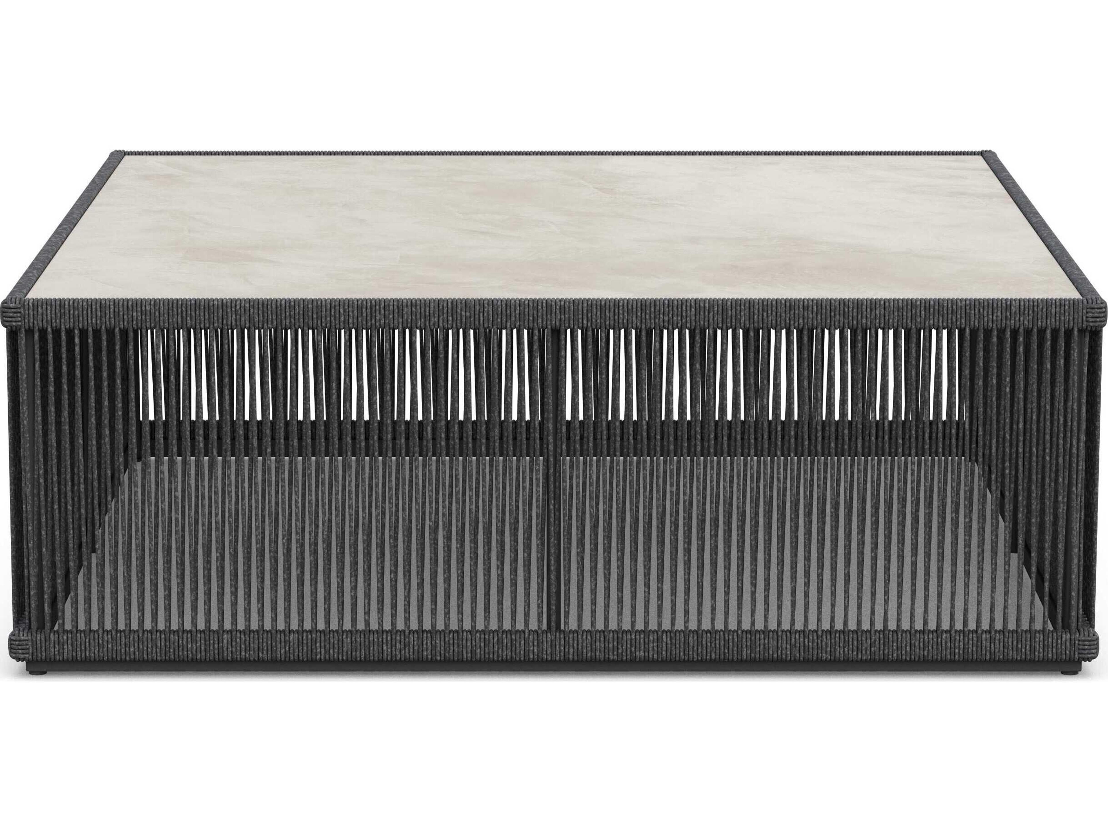 Azzurro Living Malta Pebble All-weather Textelene Rope Square Coffee Table