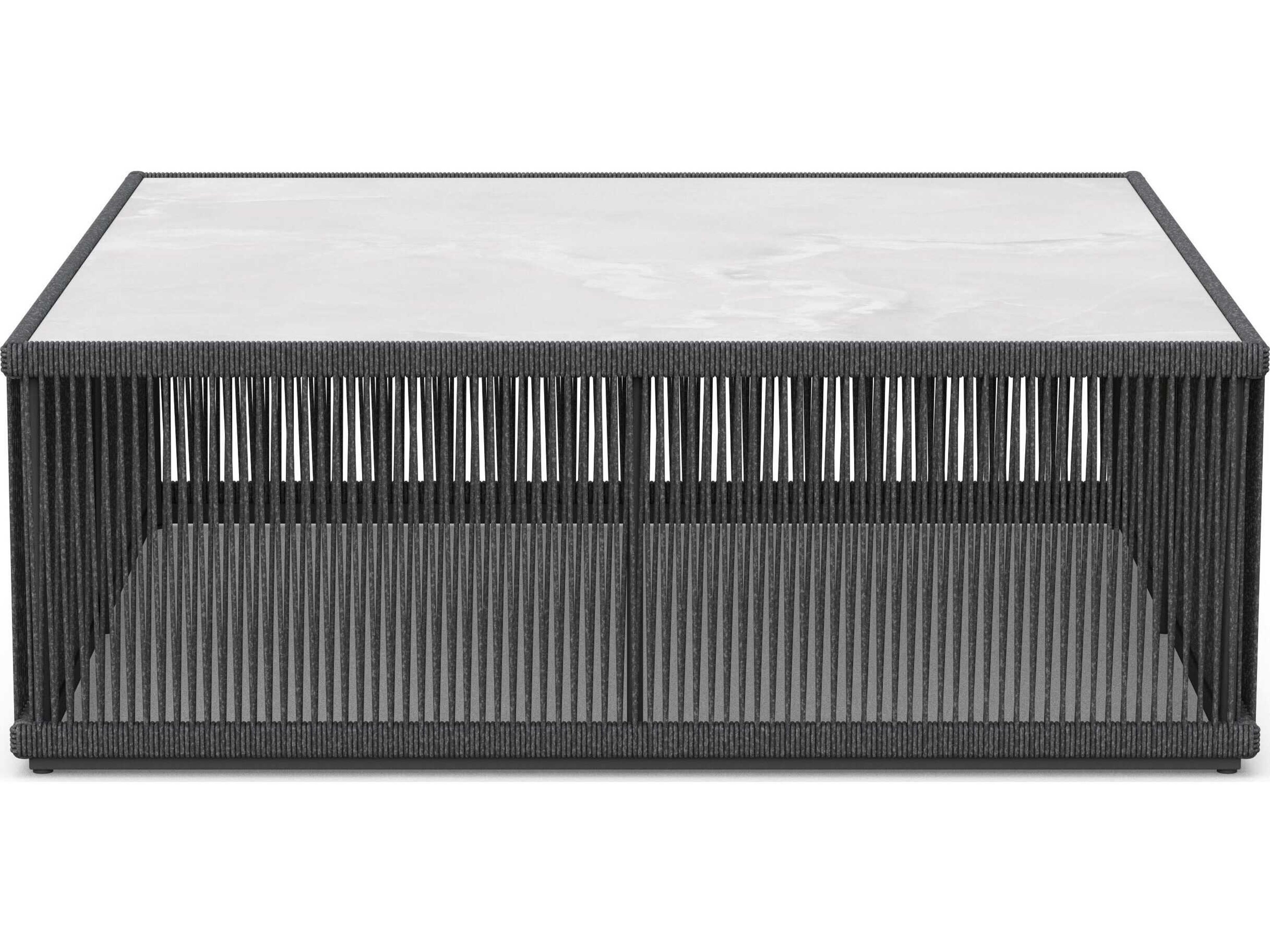 Azzurro Living Malta Pebble All-weather Textelene Rope Square Coffee Table