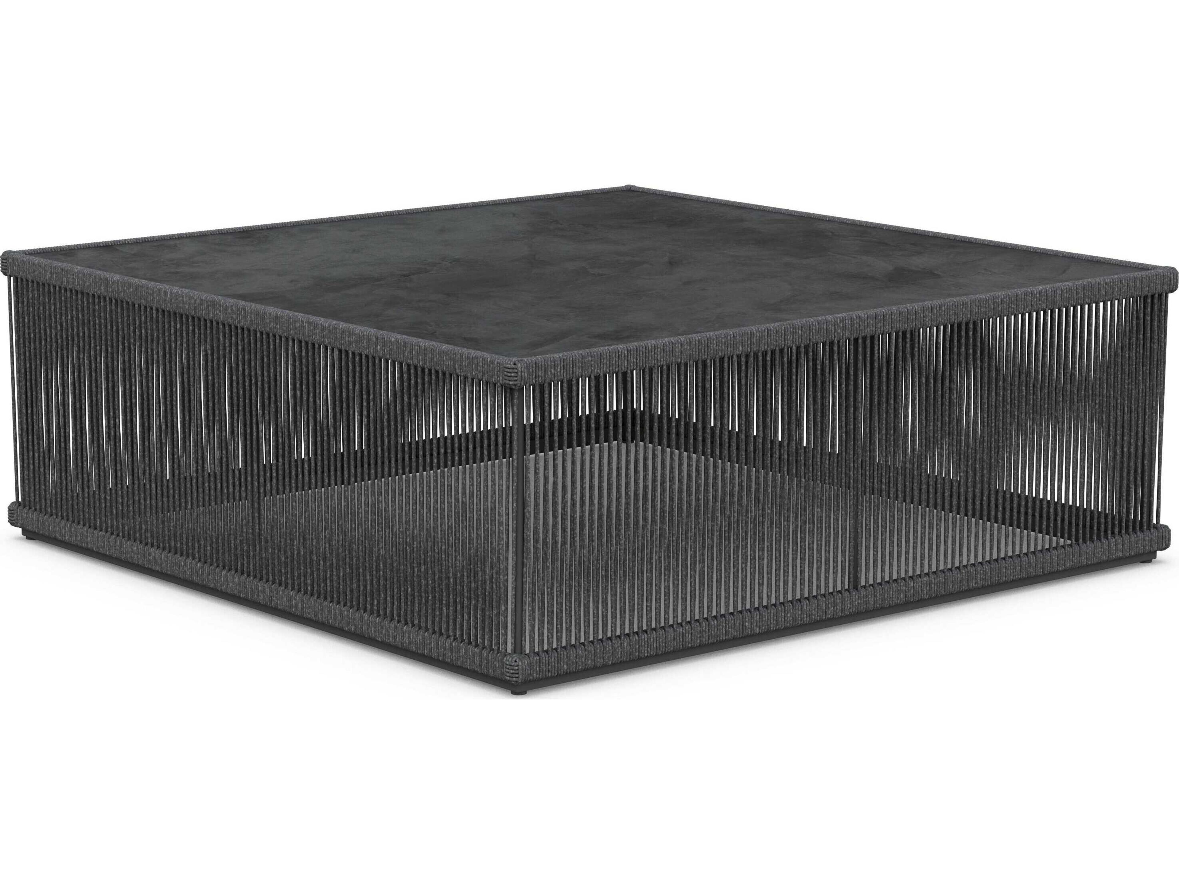 Azzurro Living Malta Pebble All-weather Textelene Rope Square Coffee Table