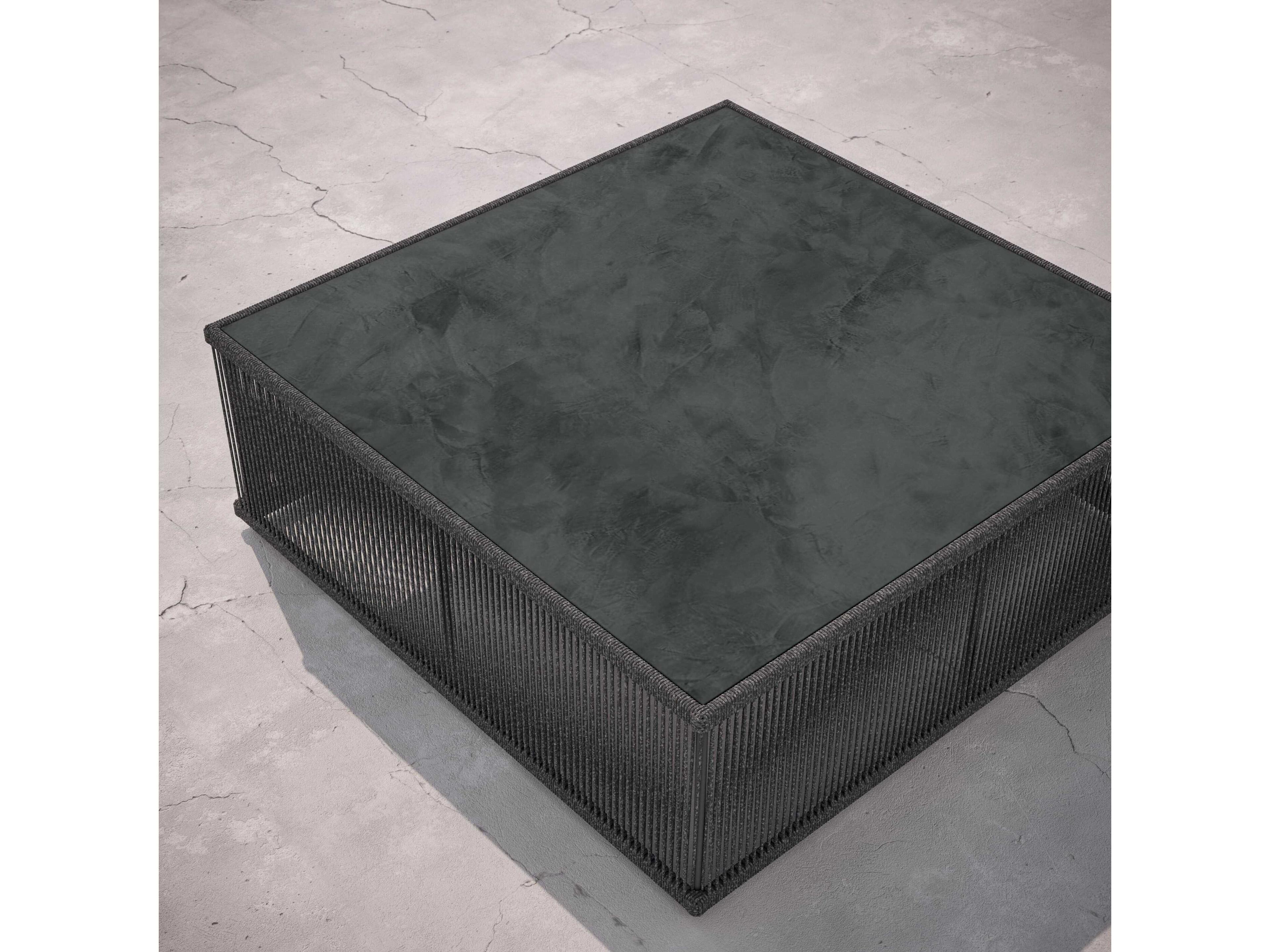 Azzurro Living Malta Pebble All-weather Textelene Rope Square Coffee Table