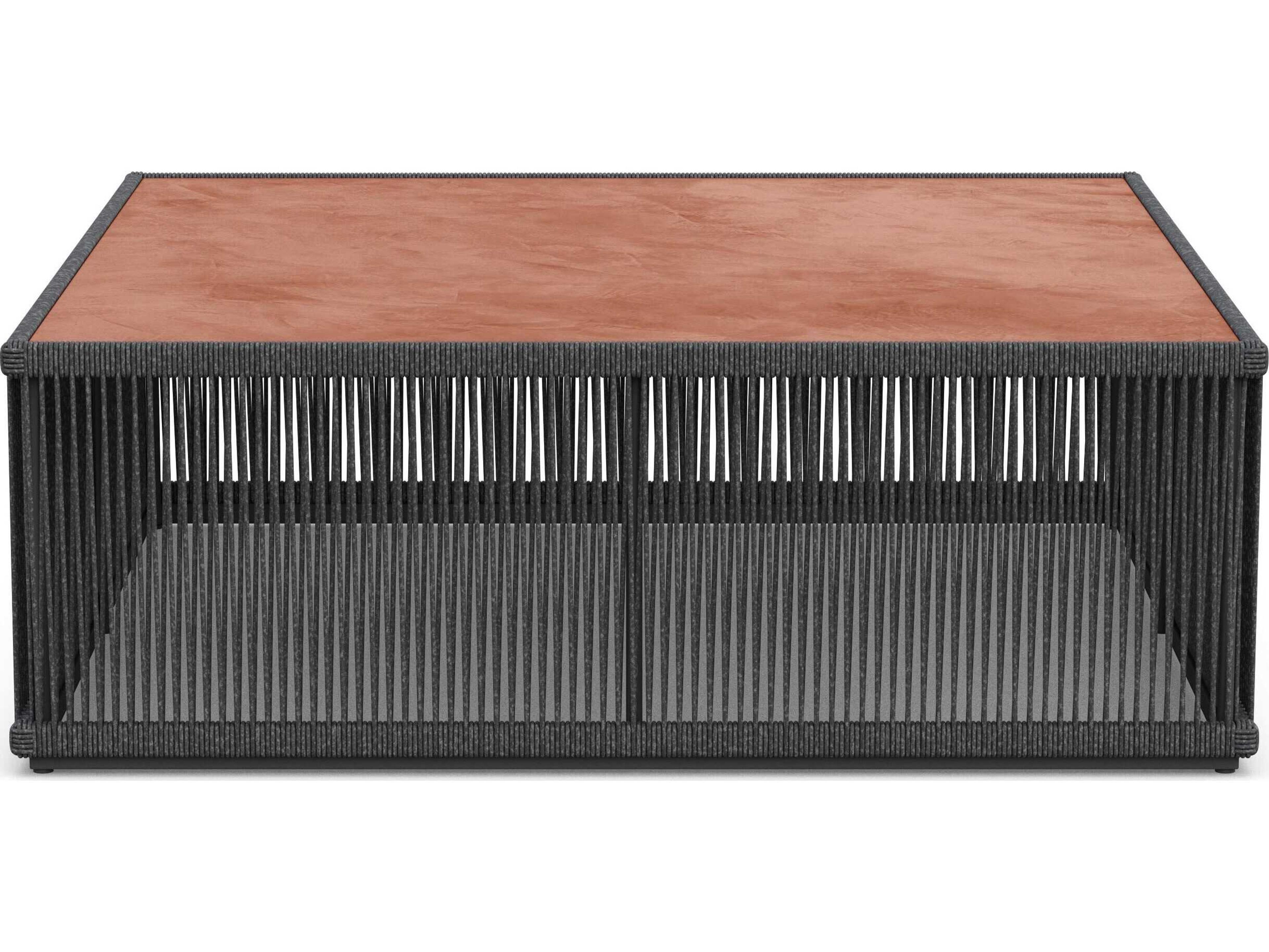 Azzurro Living Malta Pebble All-weather Textelene Rope Square Coffee Table