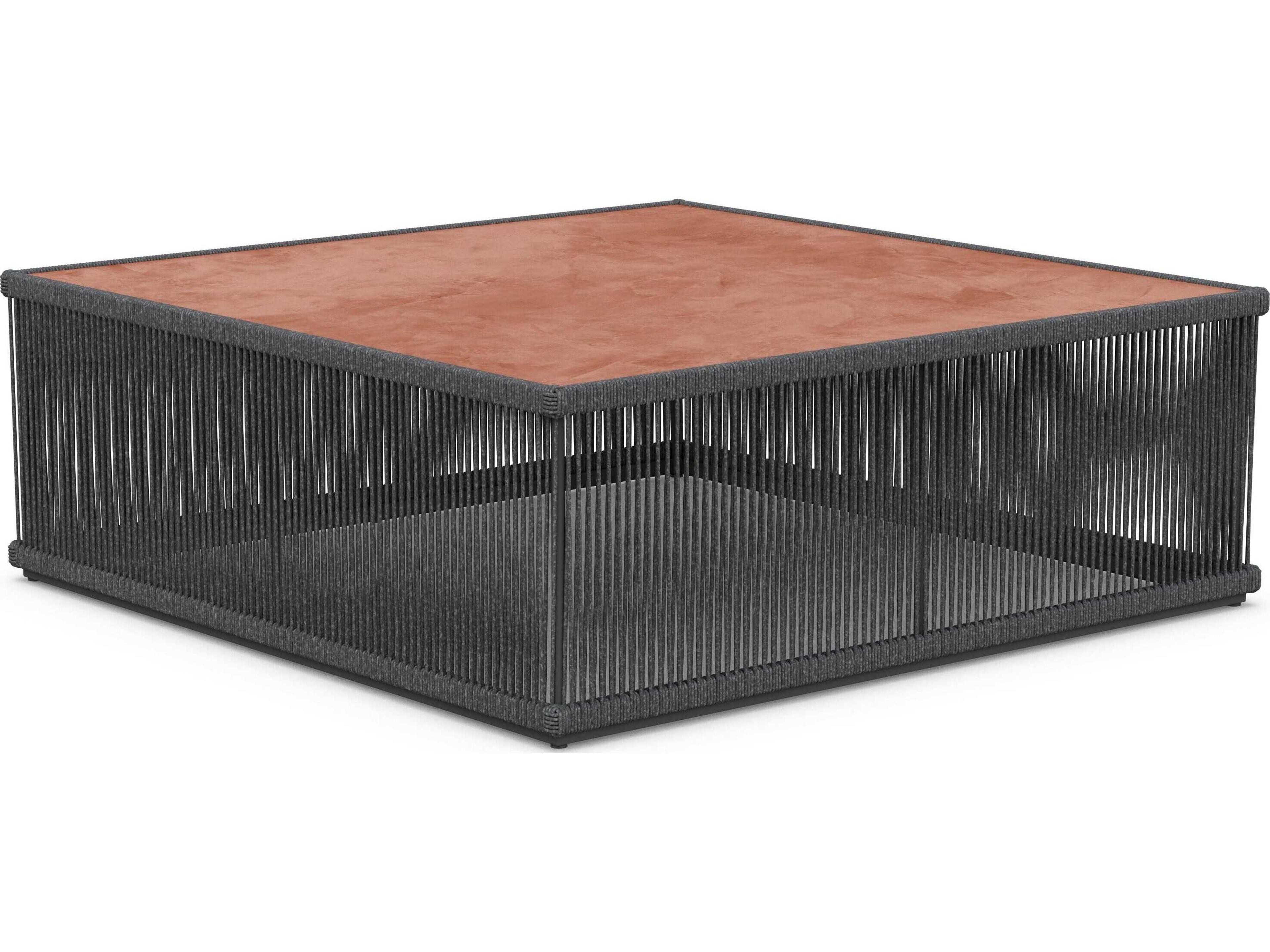 Azzurro Living Malta Pebble All-weather Textelene Rope Square Coffee Table