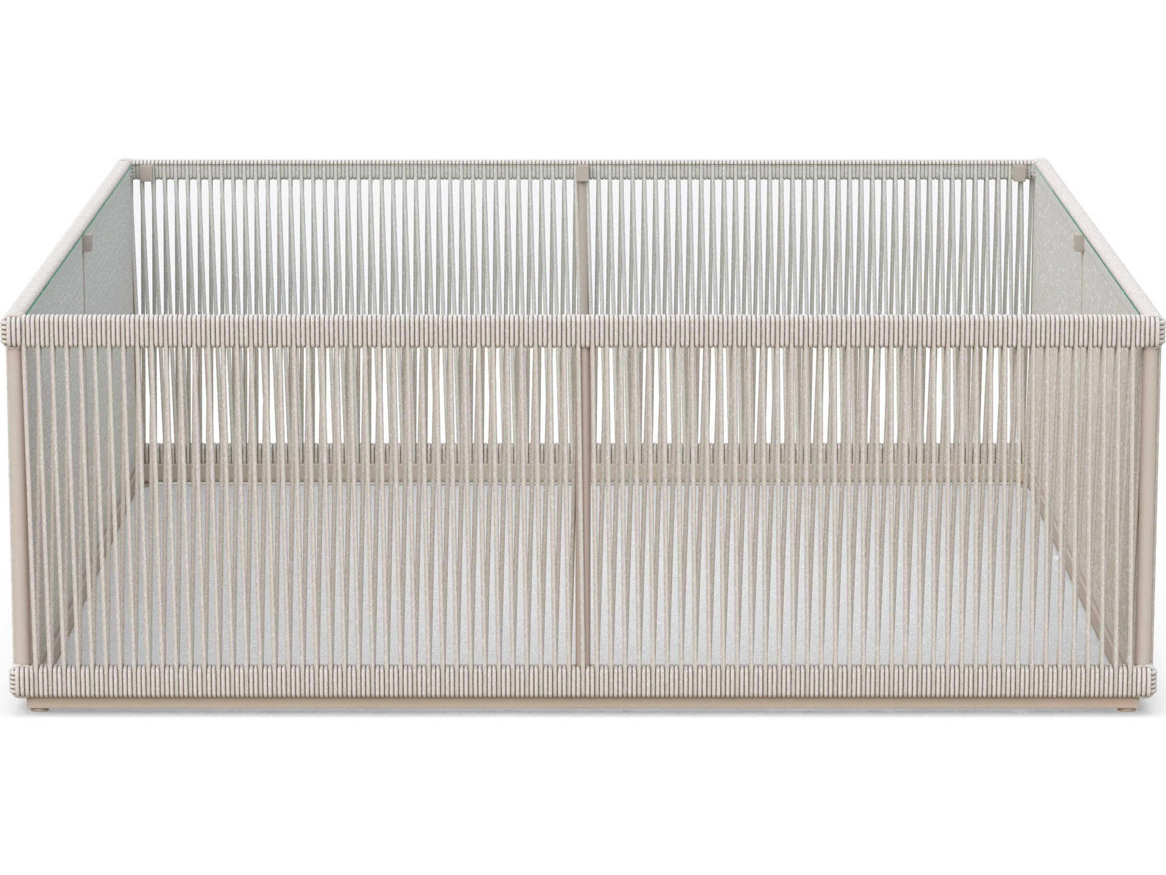 Azzurro Living Malta Birch All-weathertextelene Rope Square Coffee Table