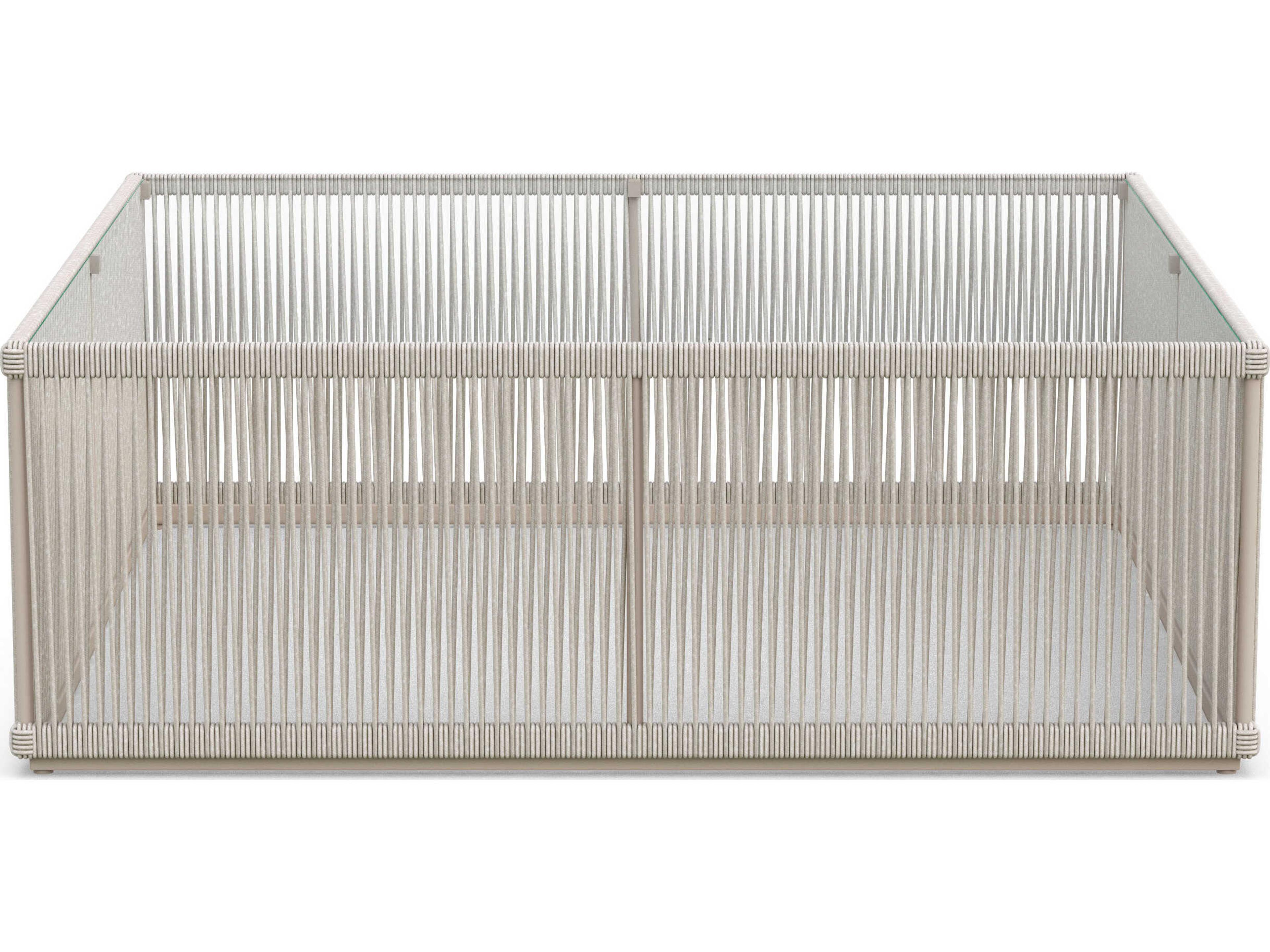 Azzurro Living Malta Birch All-weathertextelene Rope Square Coffee Table