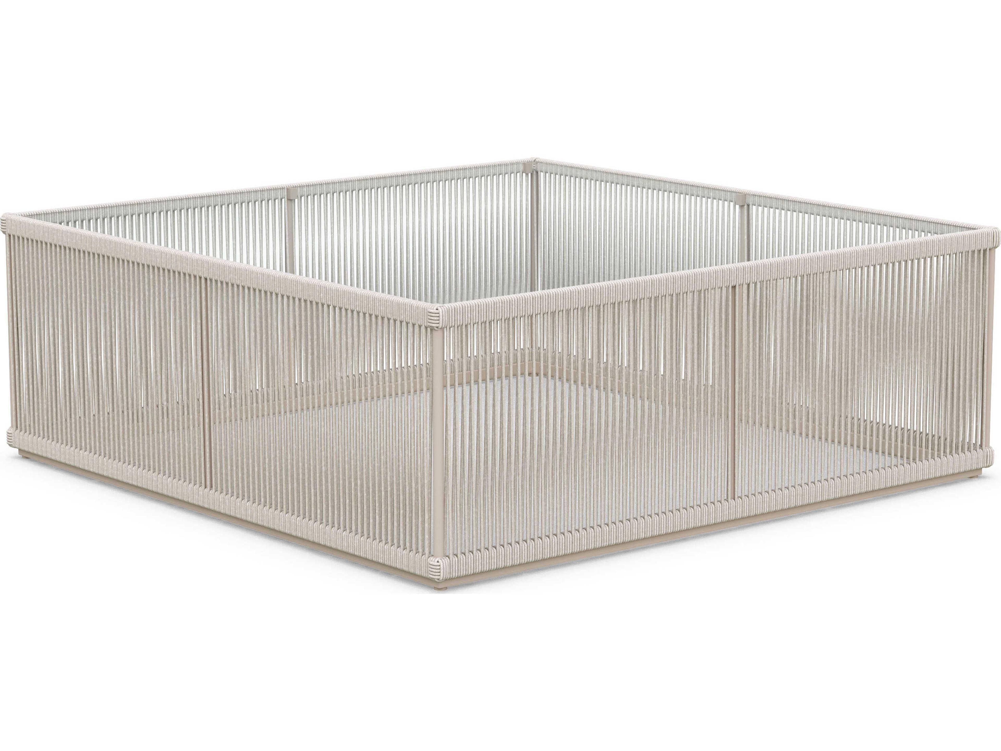 Azzurro Living Malta Birch All-weathertextelene Rope Square Coffee Table