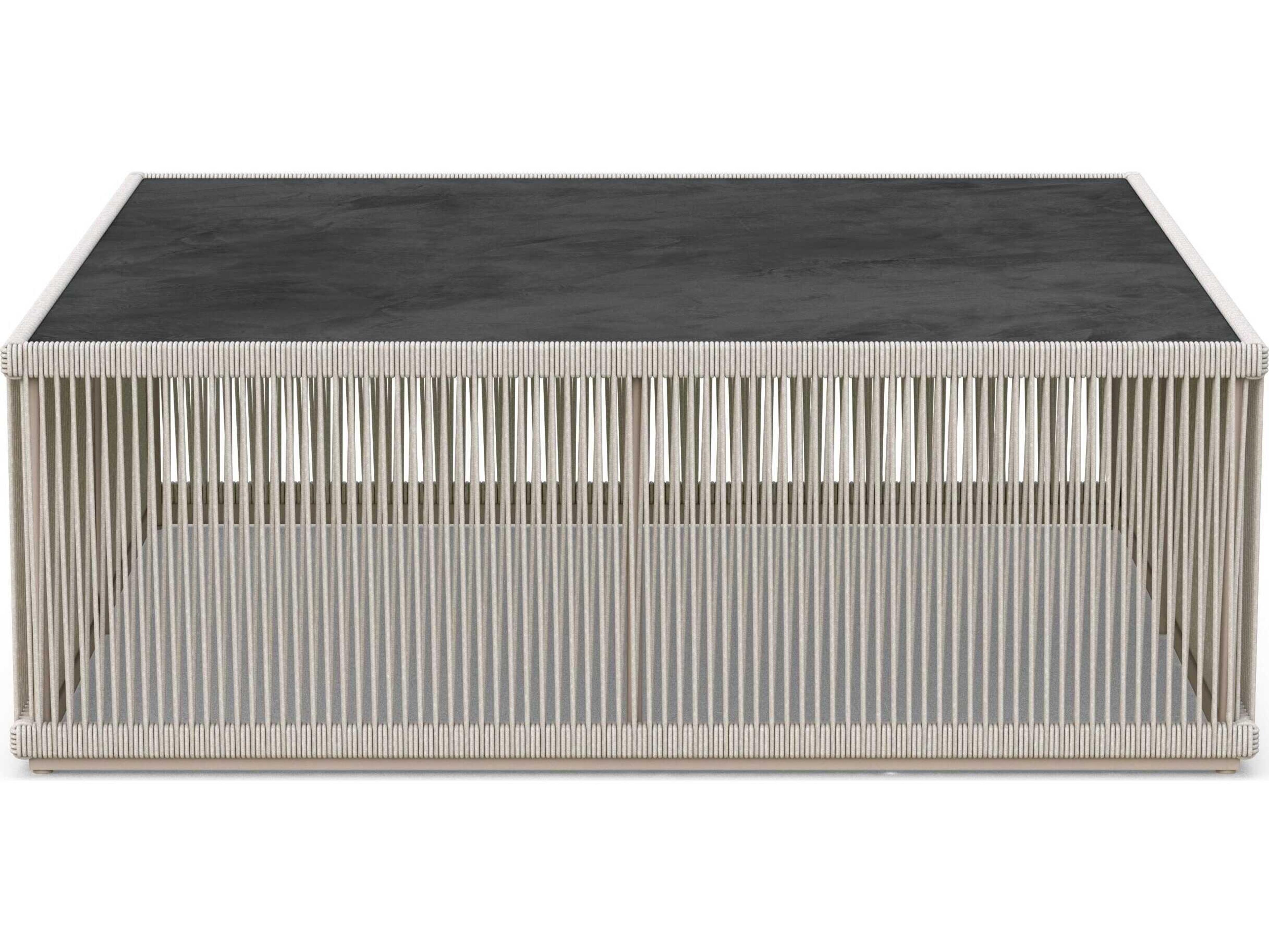 Azzurro Living Malta Birch All-weathertextelene Rope Square Coffee Table