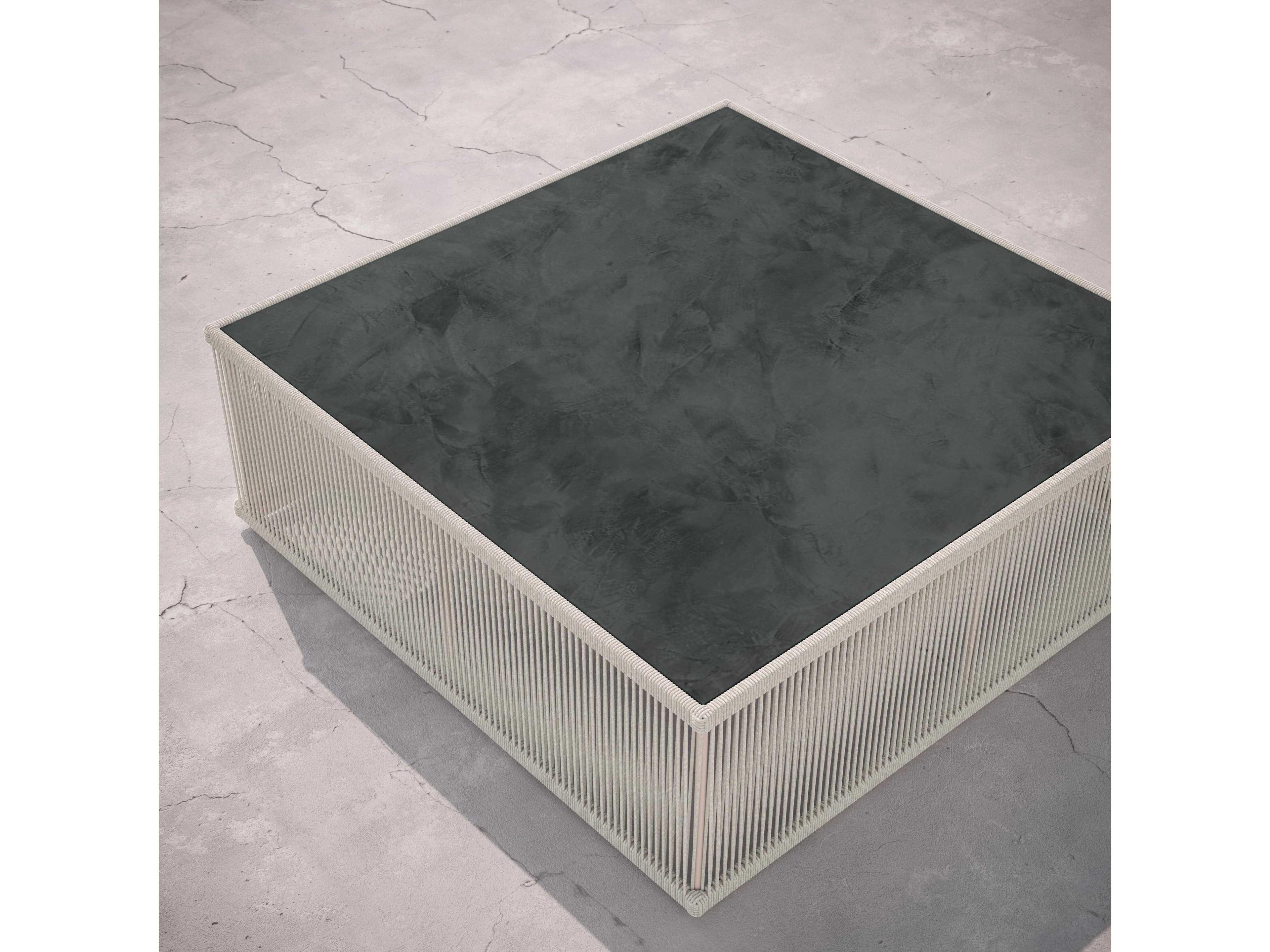 Azzurro Living Malta Birch All-weathertextelene Rope Square Coffee Table