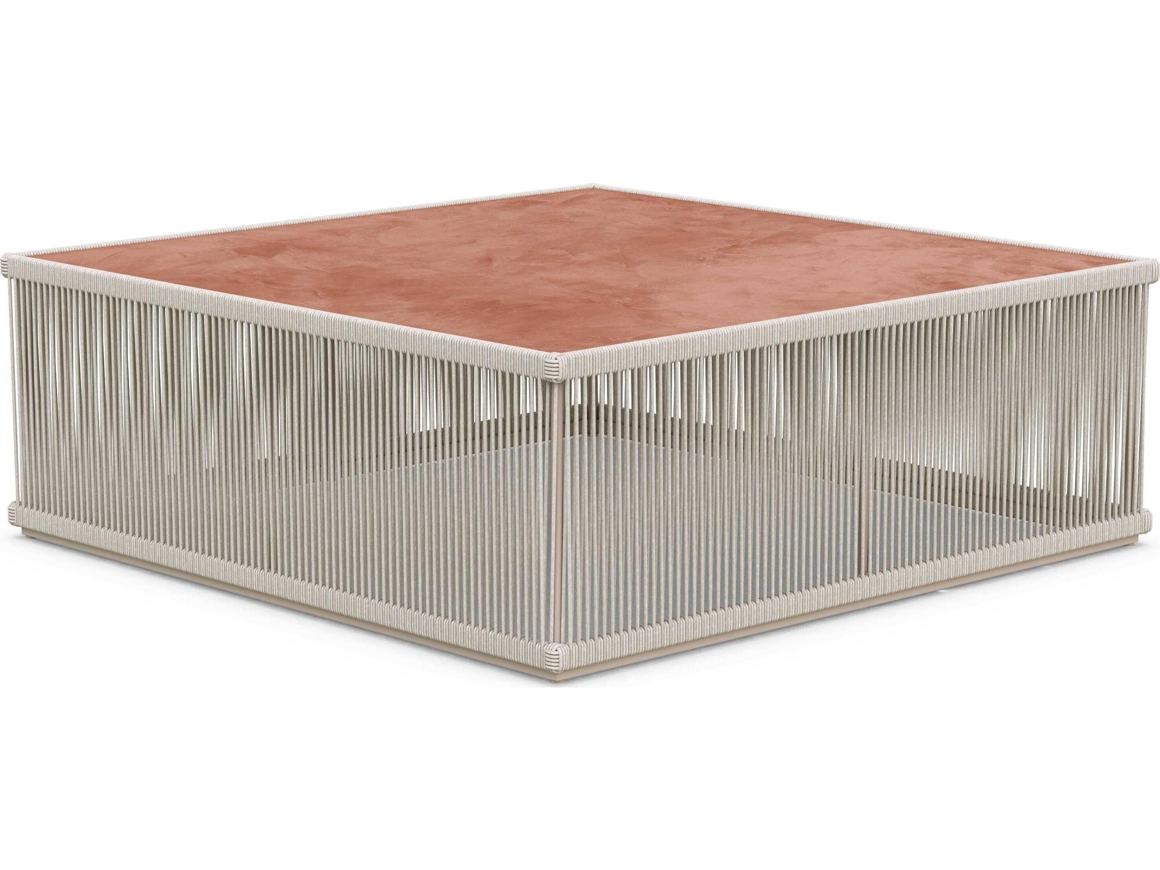 Malta Birch All-weathertextelene Rope Square Coffee Table