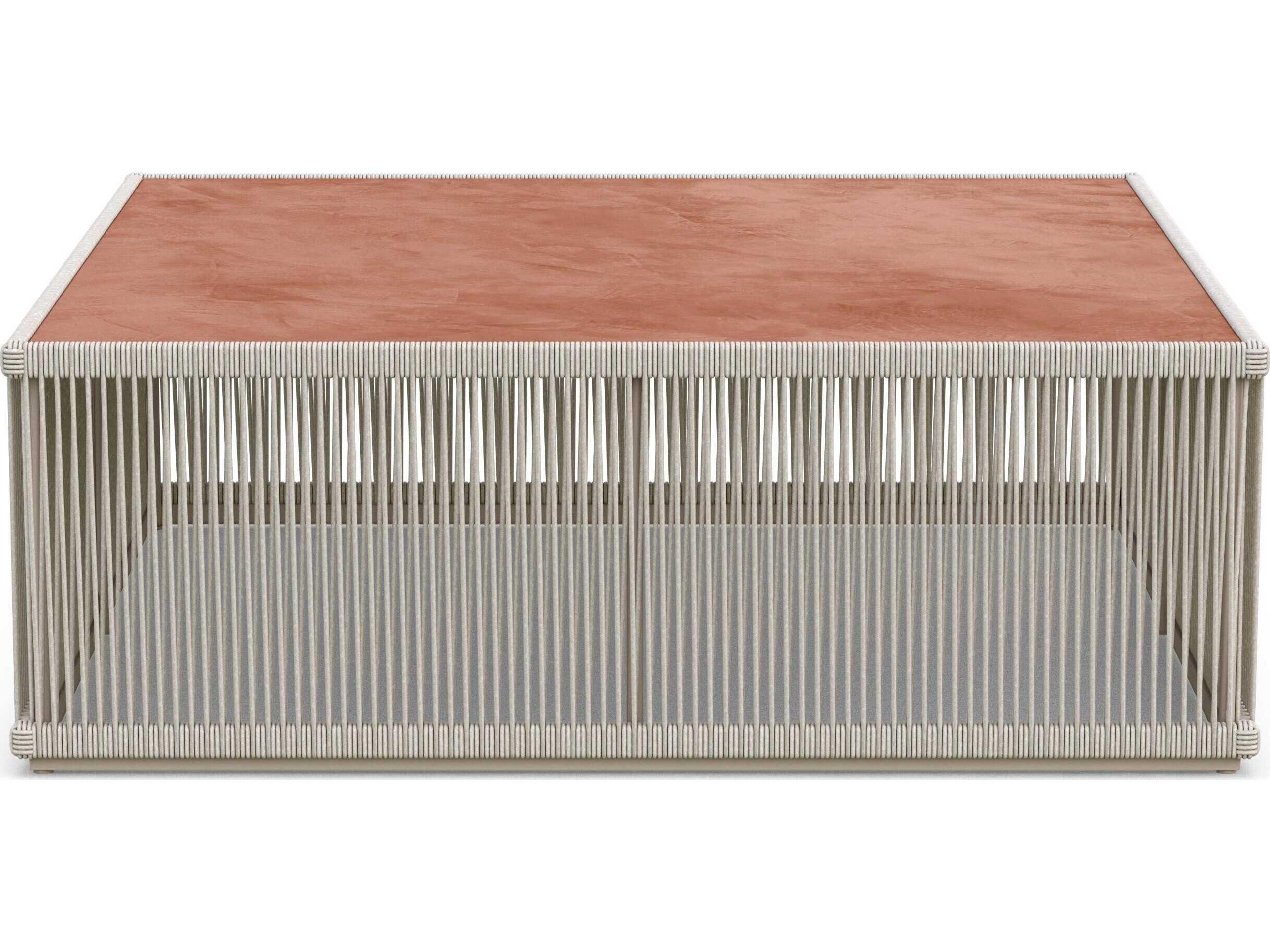 Azzurro Living Malta Birch All-weathertextelene Rope Square Coffee Table