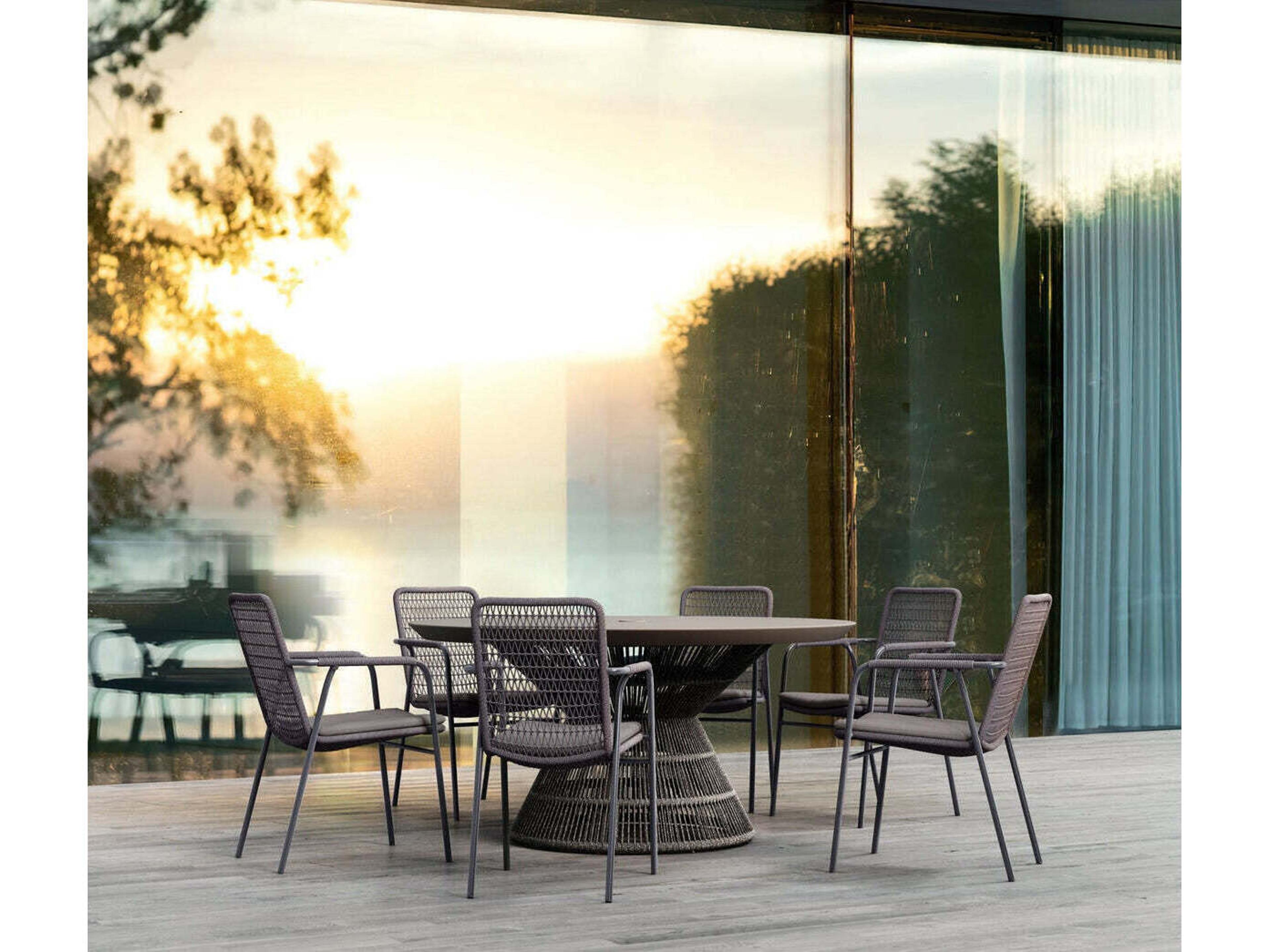 Azzurro Living Milos Aluminum Rope Dining Chair Set of 4