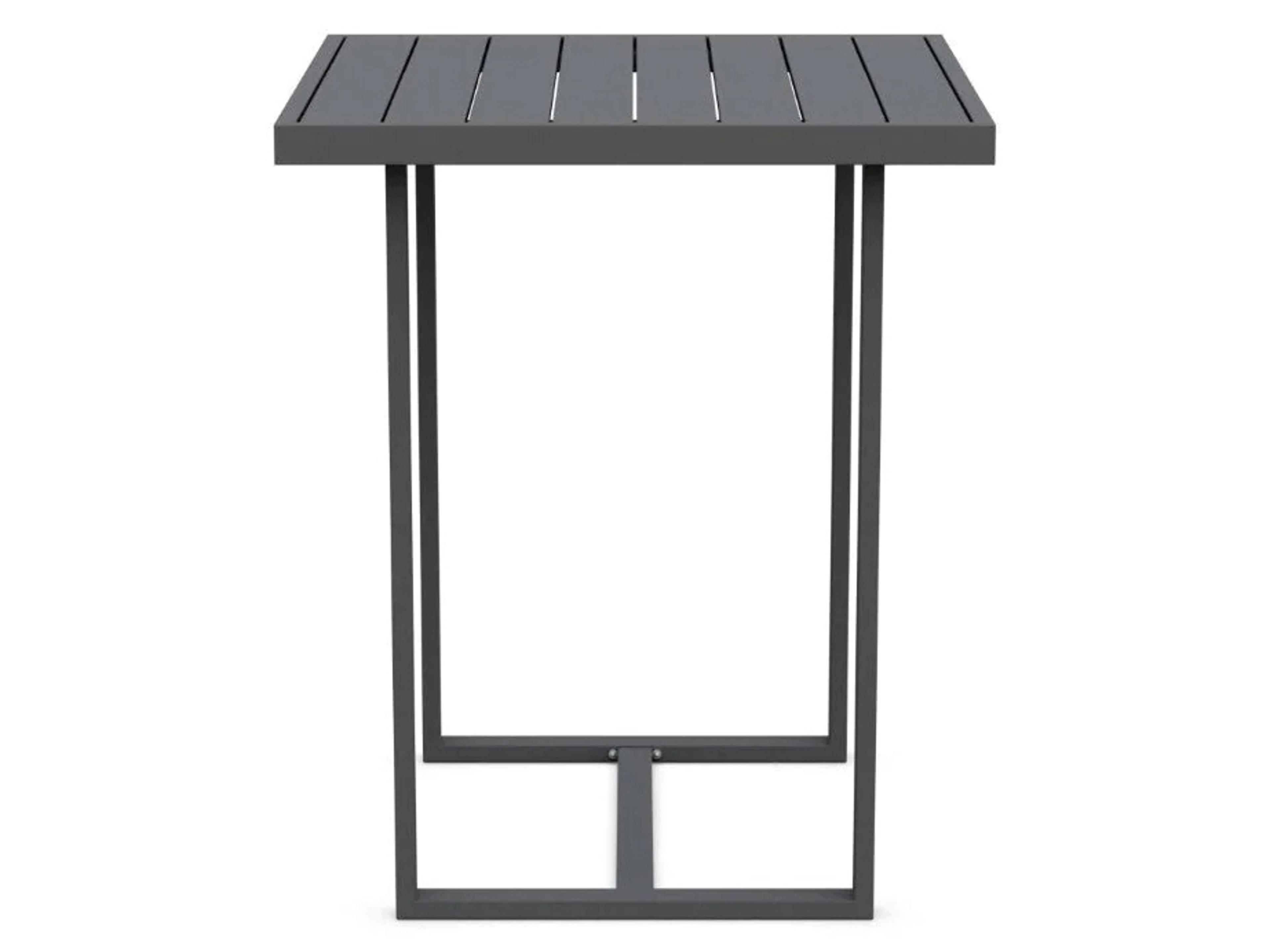 Azzurro Living Pavia Matte Charcoal Aluminum Square Patio Bar Table