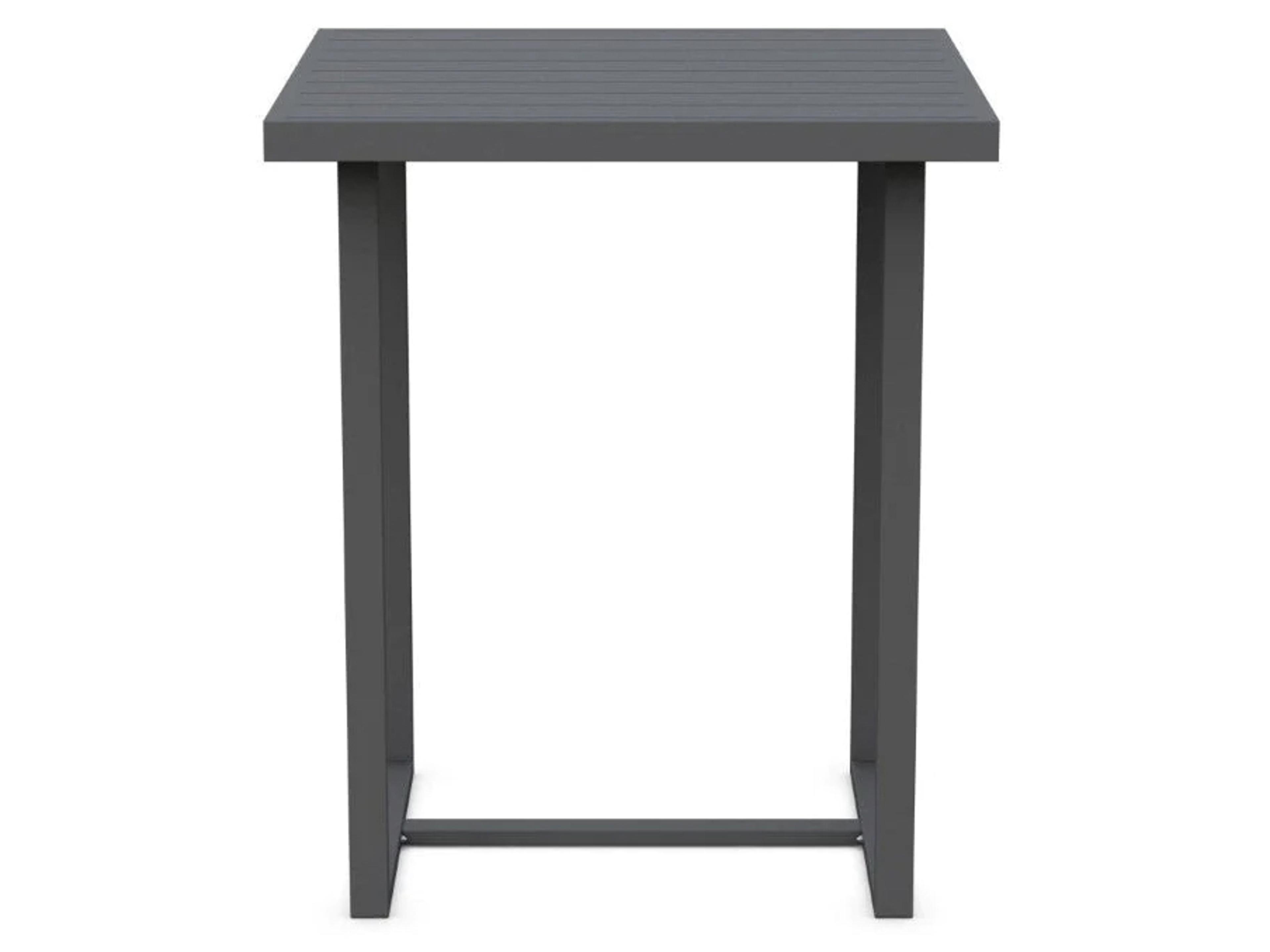 Azzurro Living Pavia Matte Charcoal Aluminum Square Patio Bar Table