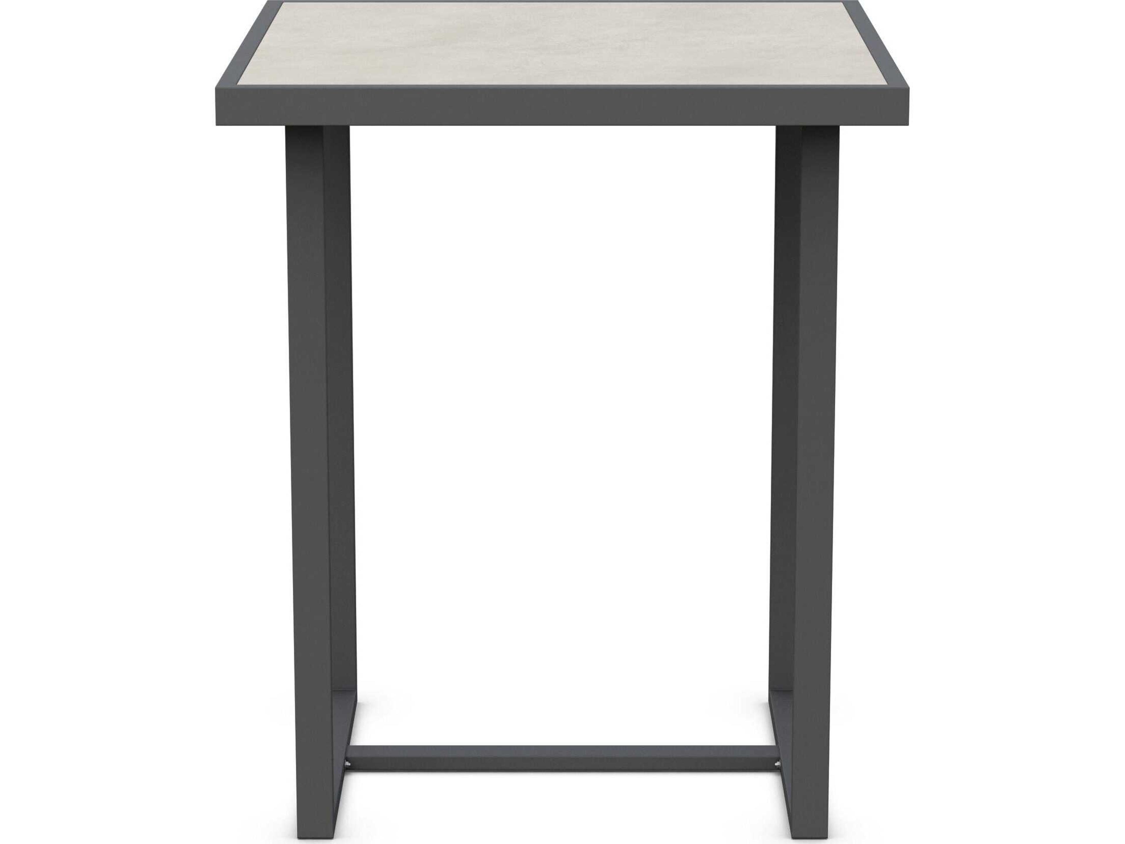 Azzurro Living Pavia Matte Charcoal Aluminum Square Bar Table