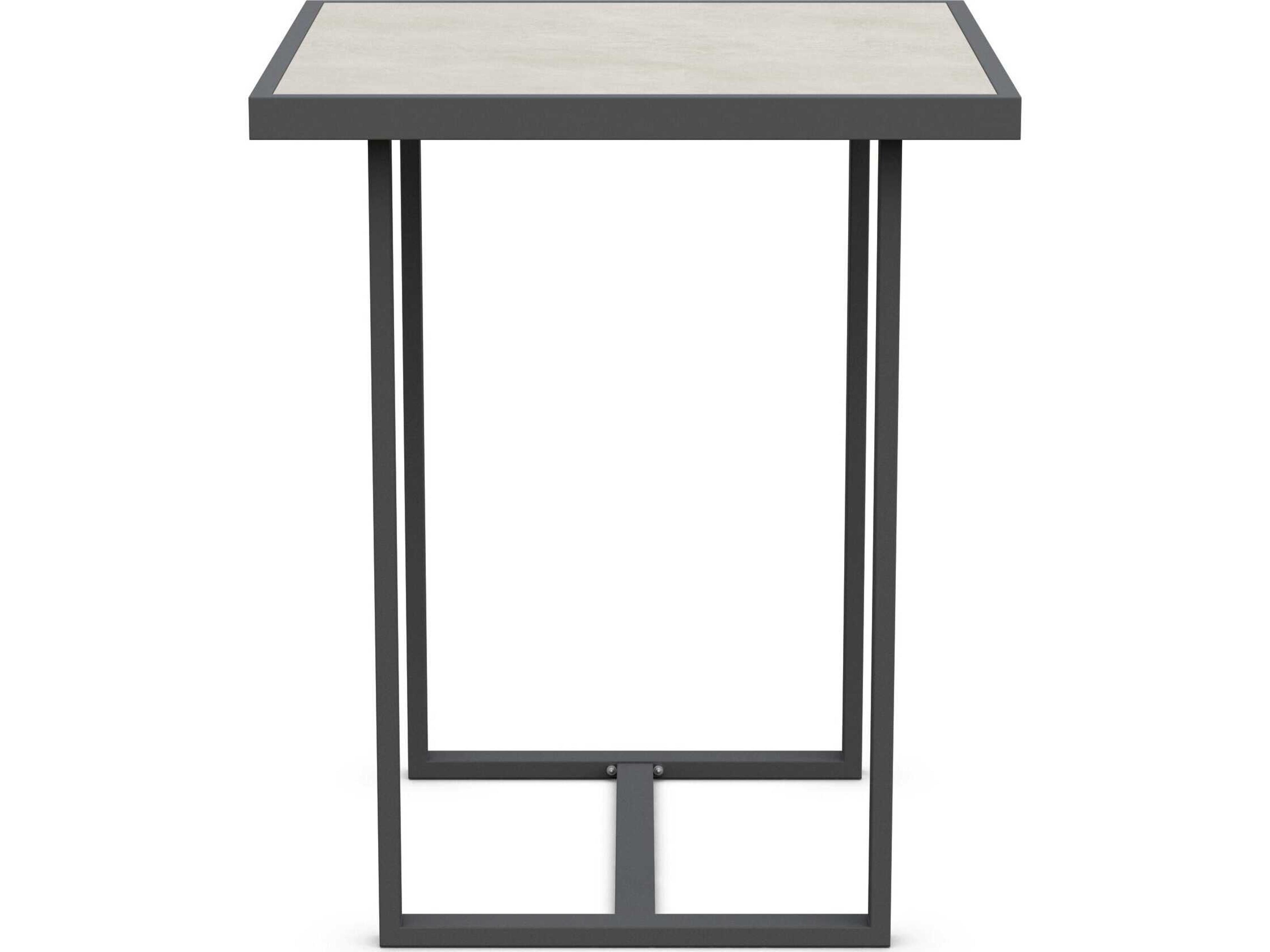 Azzurro Living Pavia Matte Charcoal Aluminum Square Bar Table