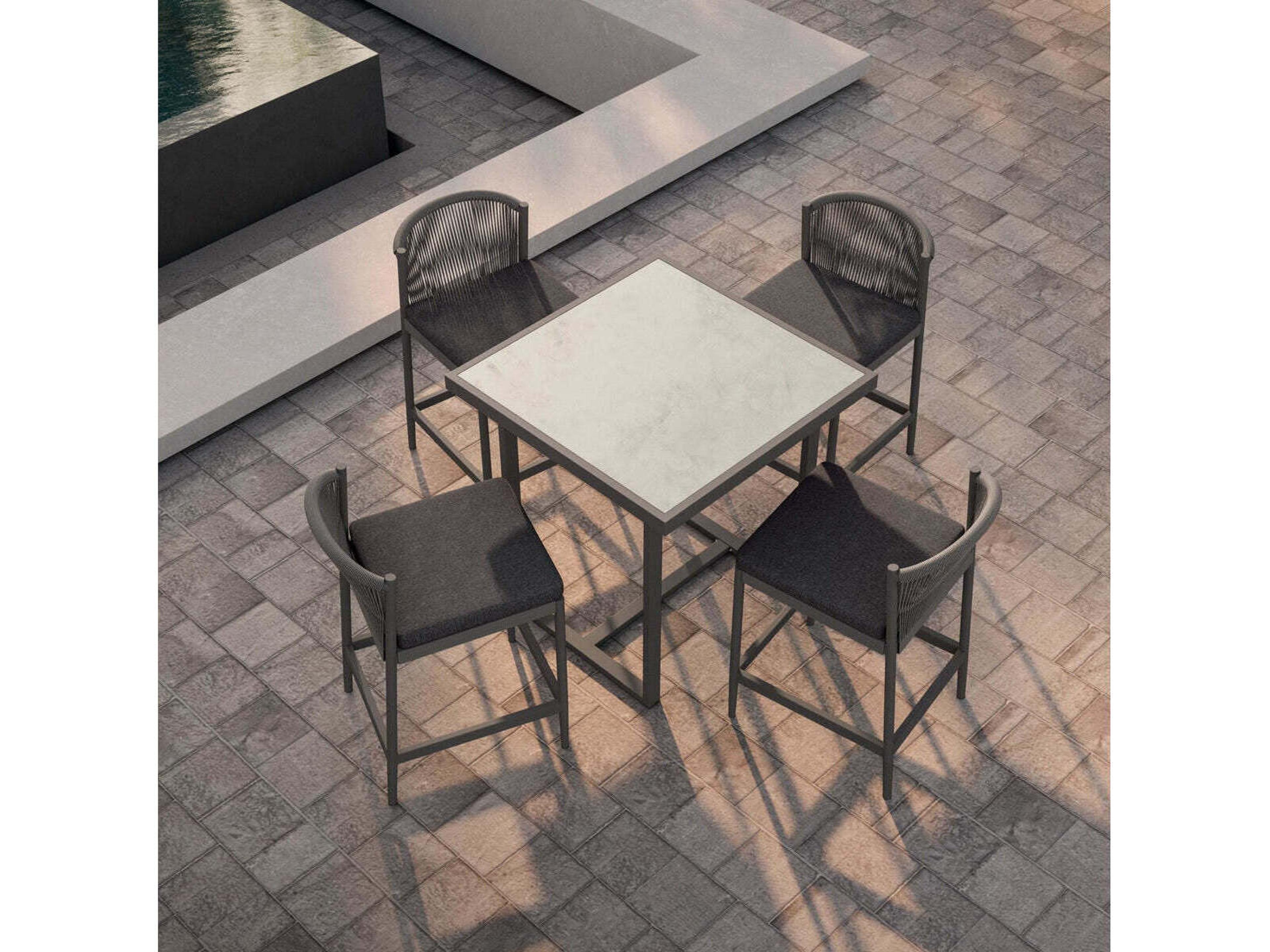 Azzurro Living Pavia Bar Table 35" Aluminum Table Base Only