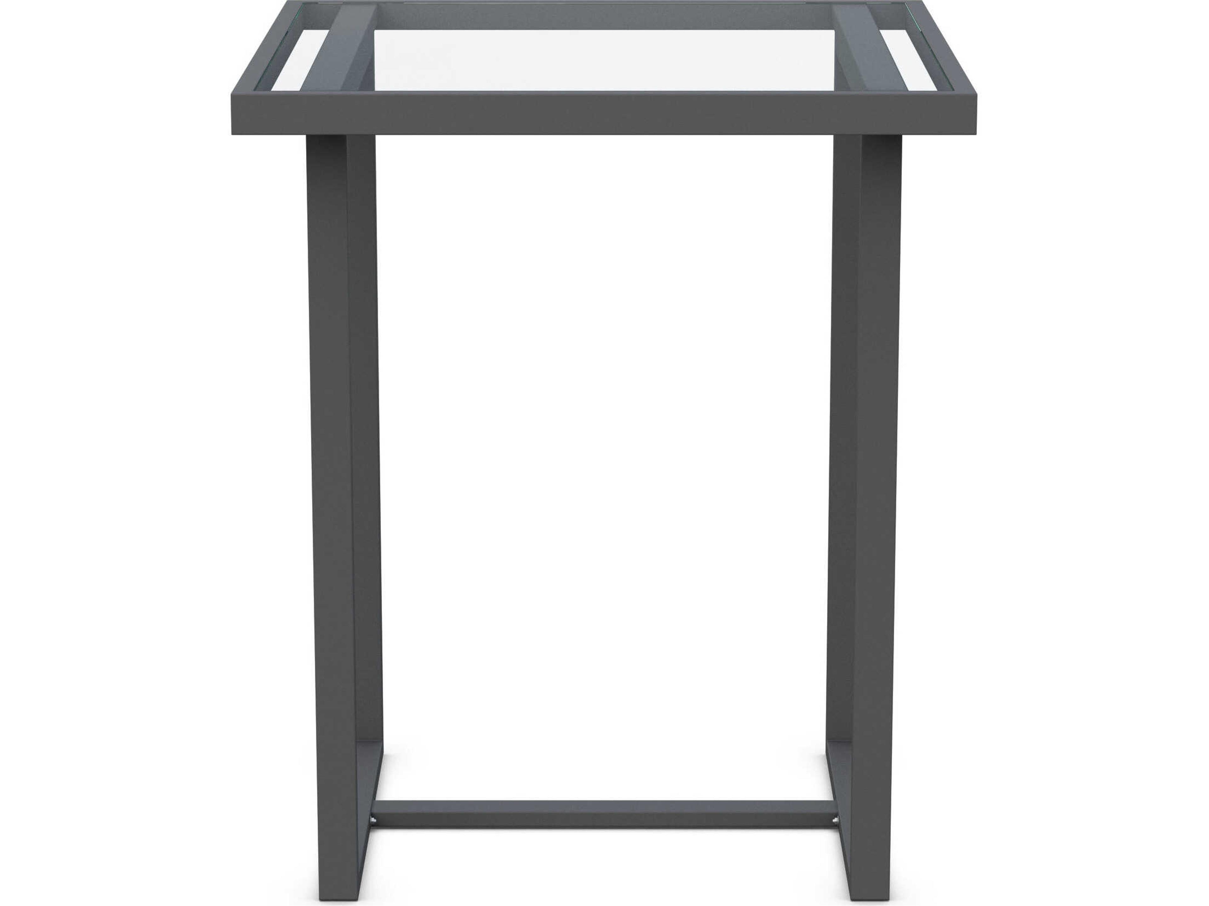 Azzurro Living Pavia Matte Charcoal Aluminum Square Bar Table