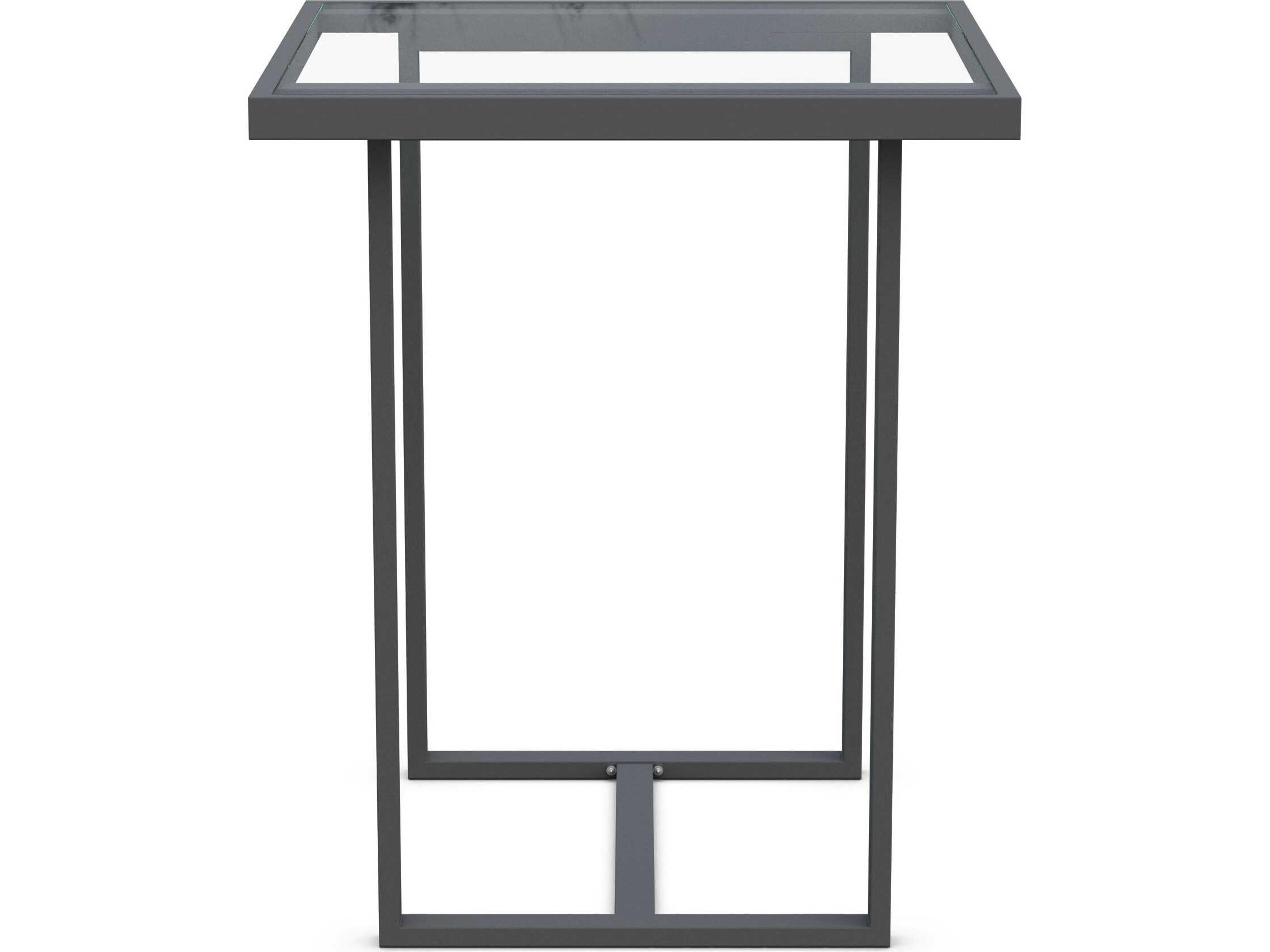 Azzurro Living Pavia Matte Charcoal Aluminum Square Bar Table