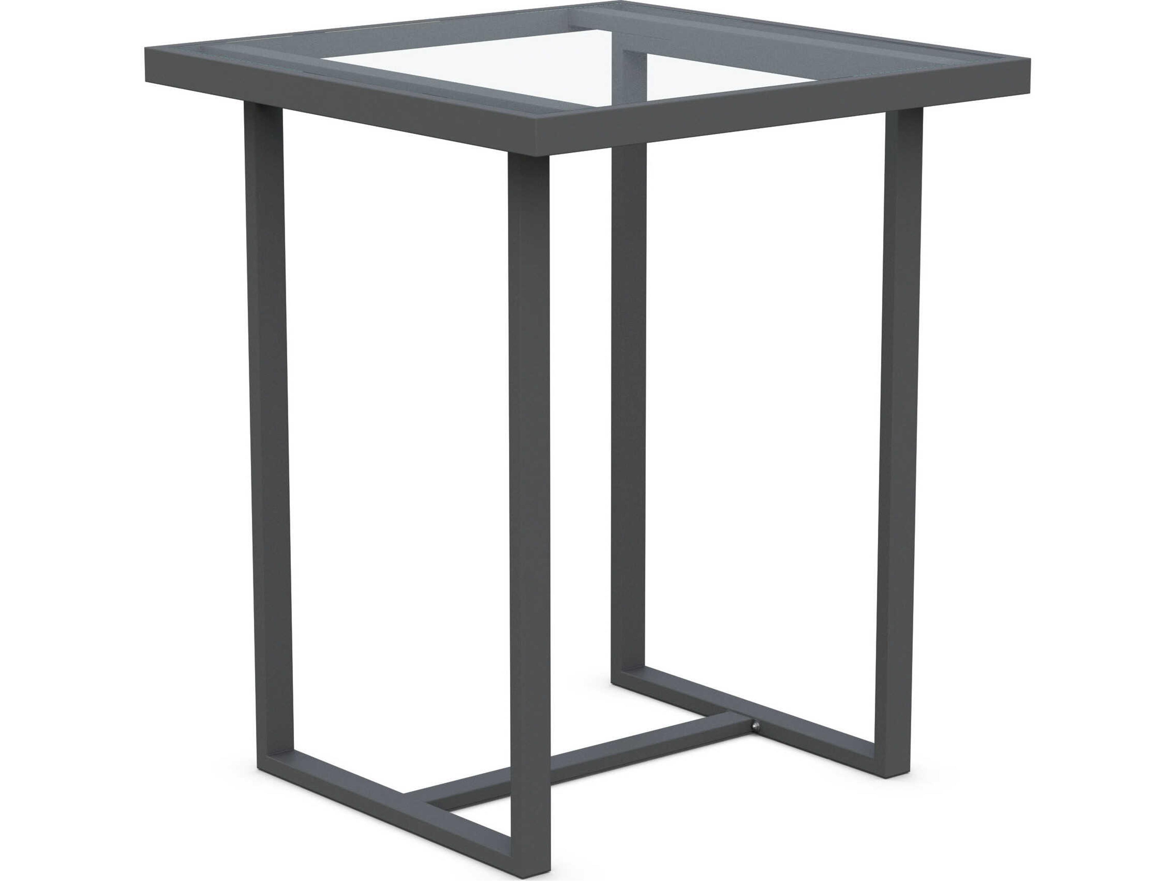 Azzurro Living Pavia Matte Charcoal Aluminum Square Bar Table