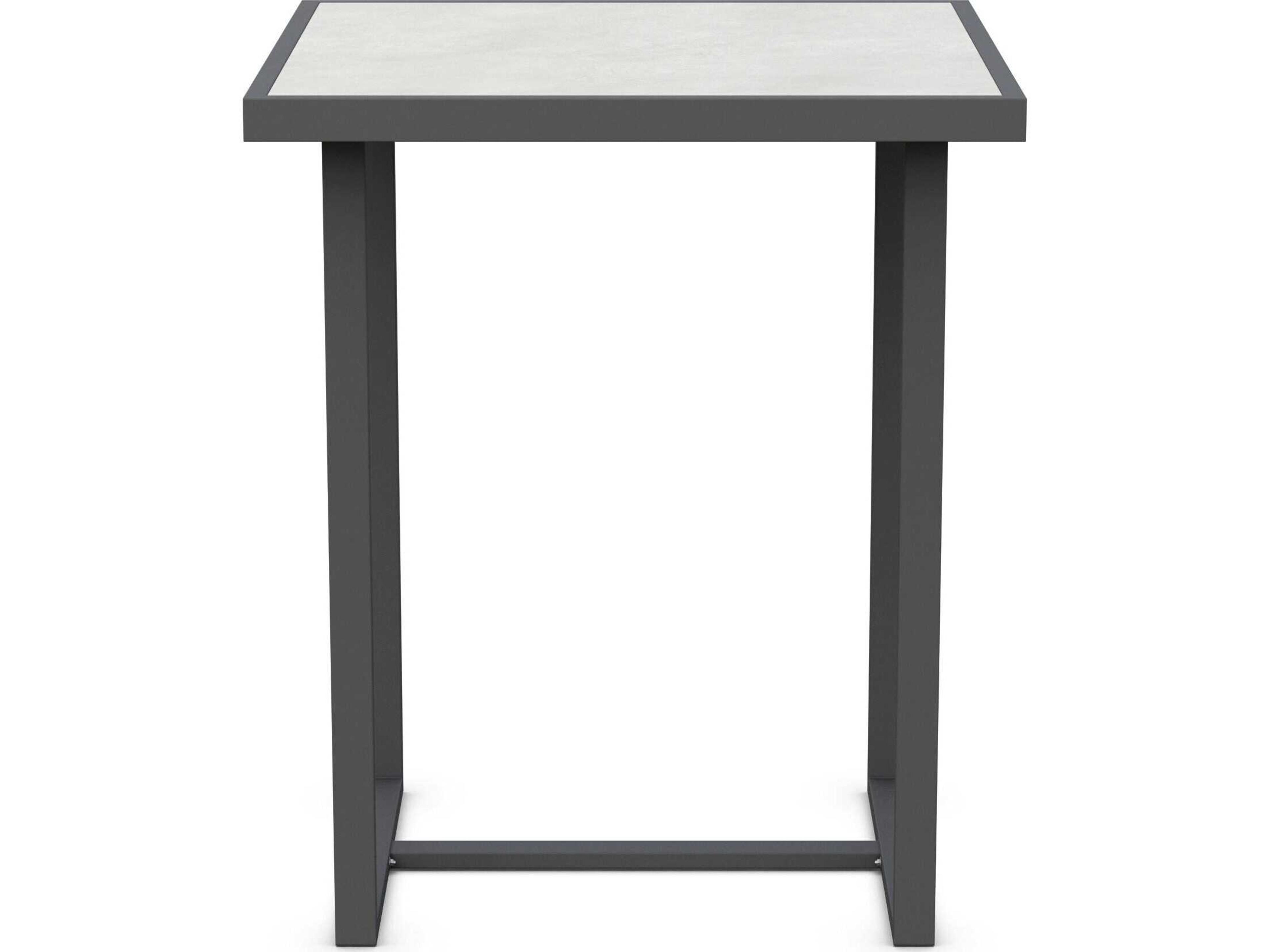 Azzurro Living Pavia Matte Charcoal Aluminum Square Bar Table