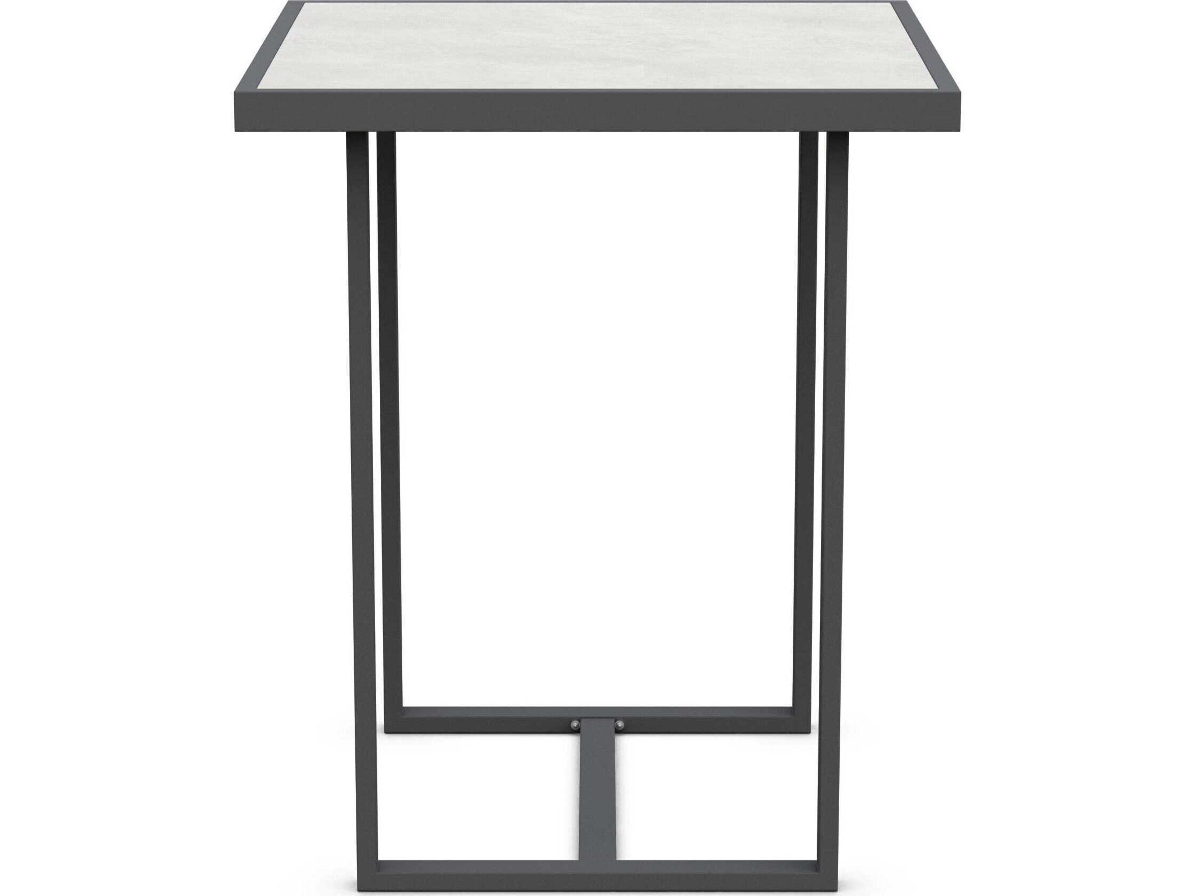 Azzurro Living Pavia Matte Charcoal Aluminum Square Bar Table