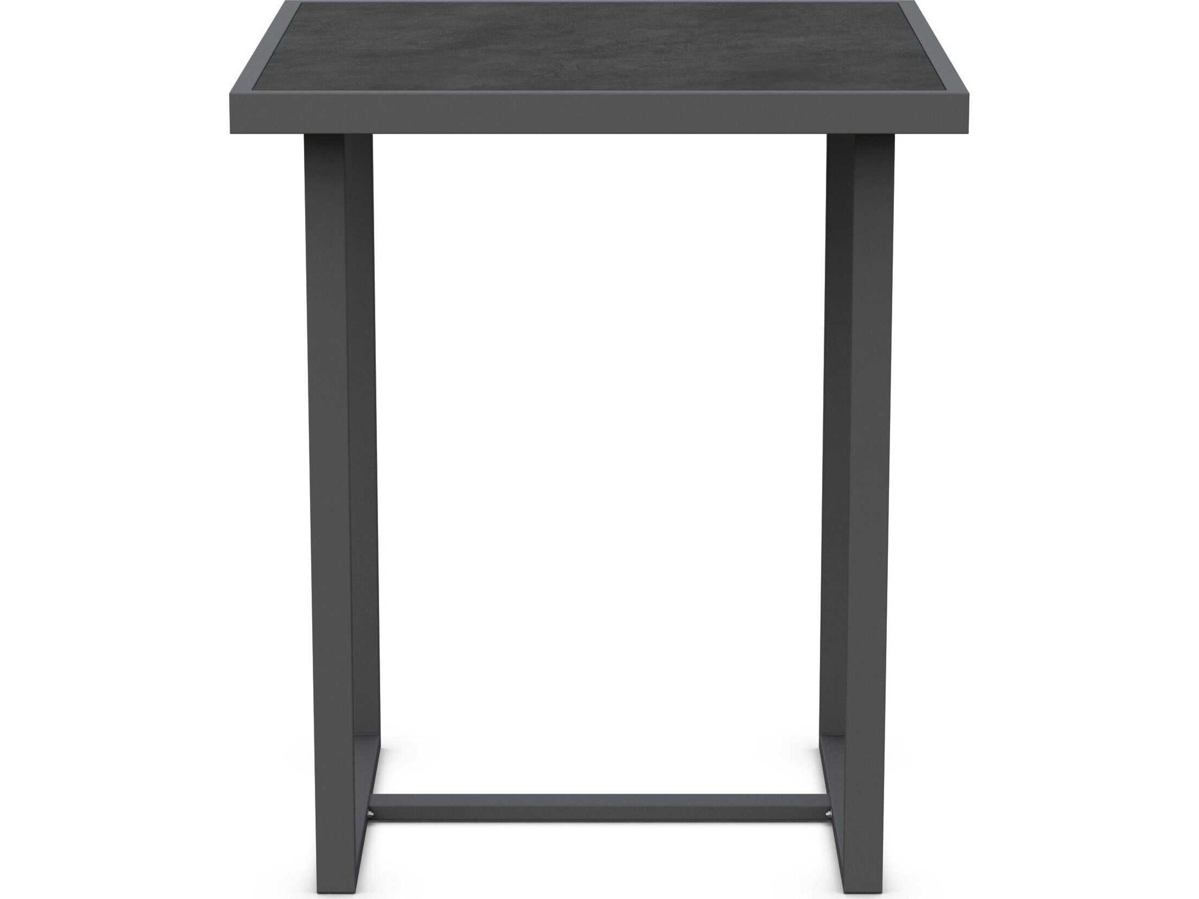 Azzurro Living Pavia Matte Charcoal Aluminum Square Bar Table