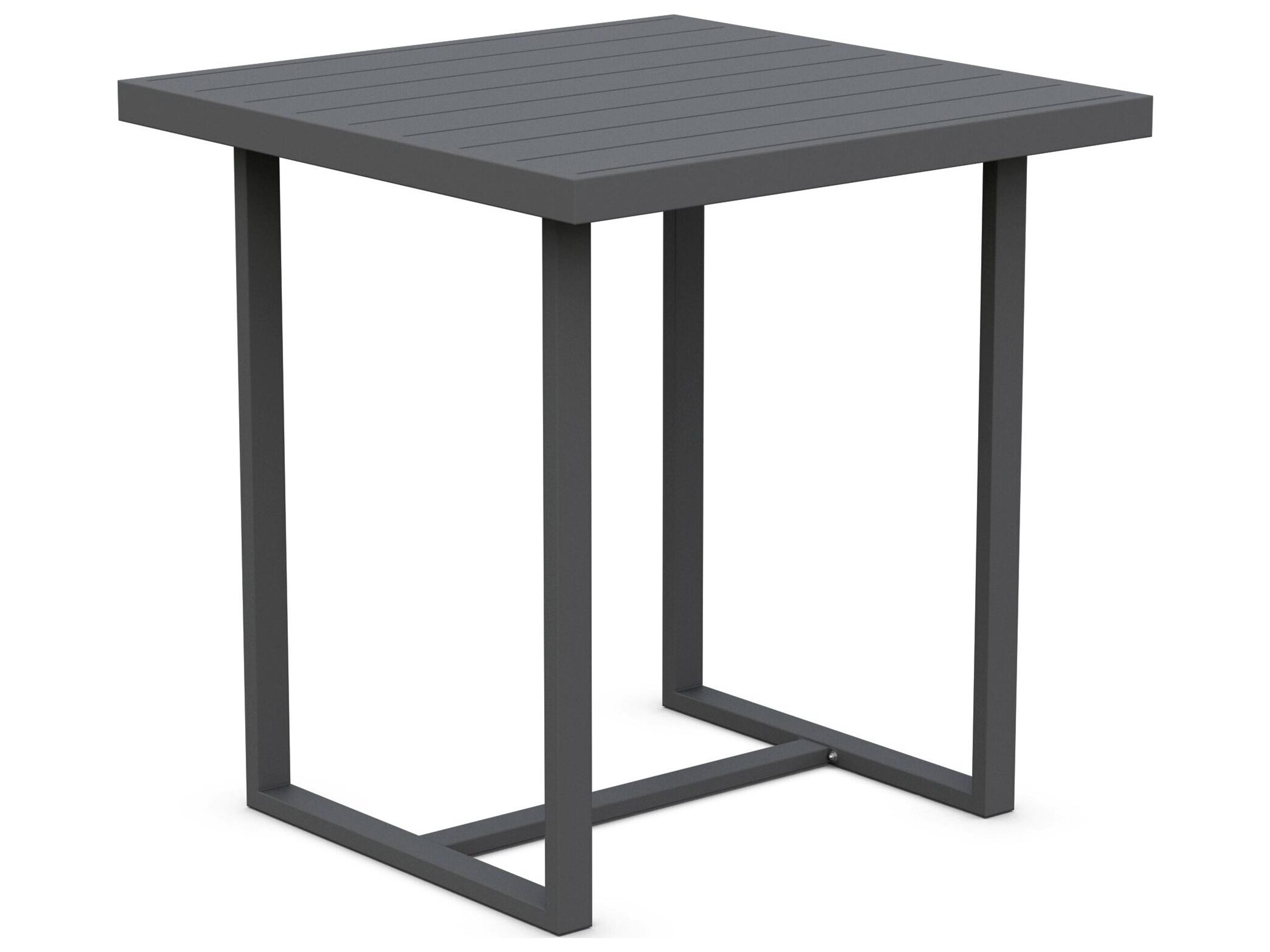 Pavia Matte Charcoal Aluminum Square Outdoor Patio Counter Table