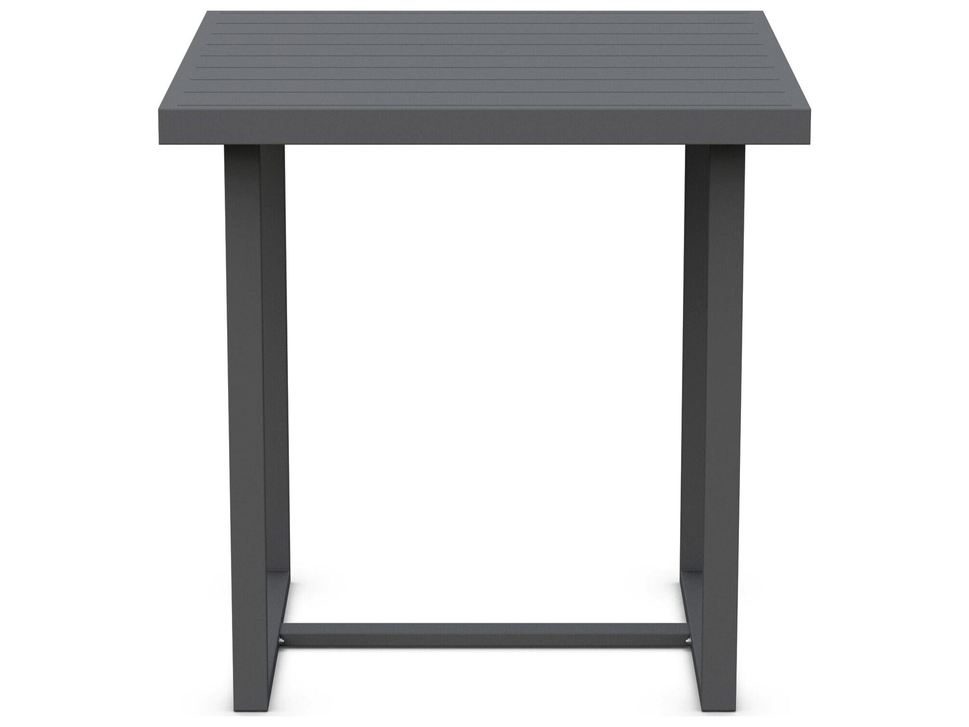 Azzurro Living Pavia Matte Charcoal Aluminum Square Outdoor Patio Counter Table