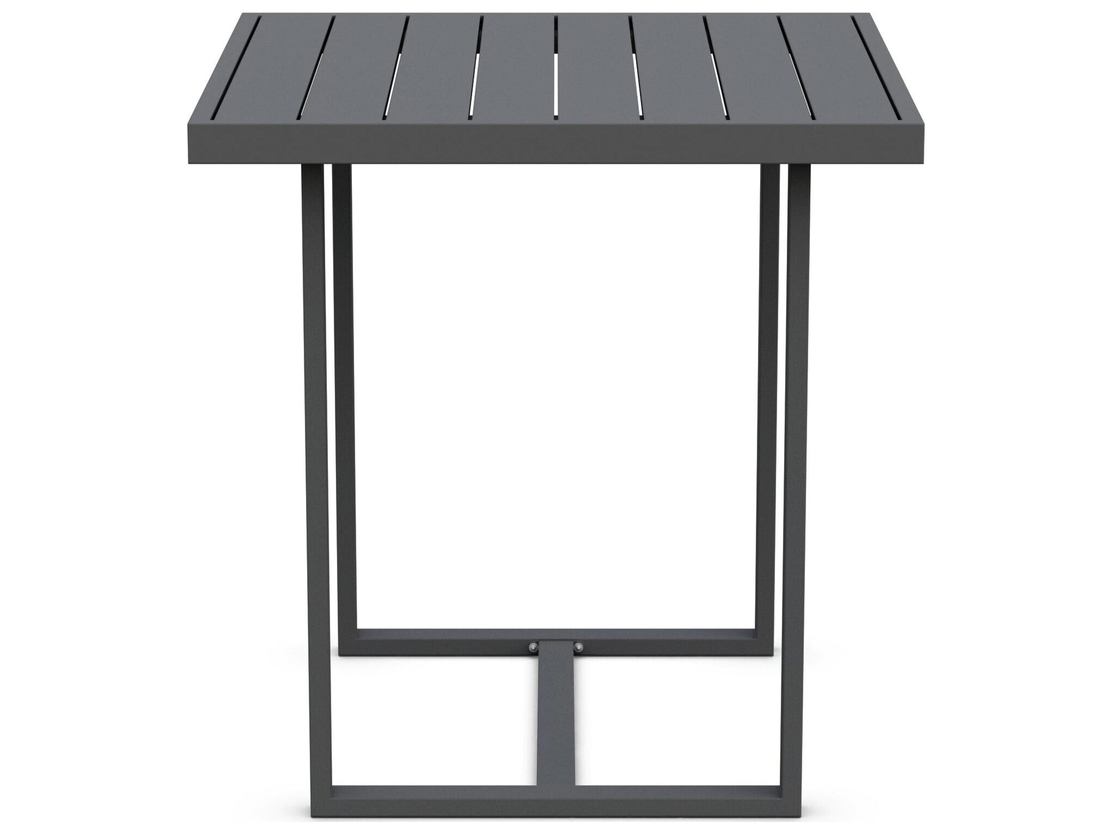 Azzurro Living Pavia Matte Charcoal Aluminum Square Outdoor Patio Counter Table