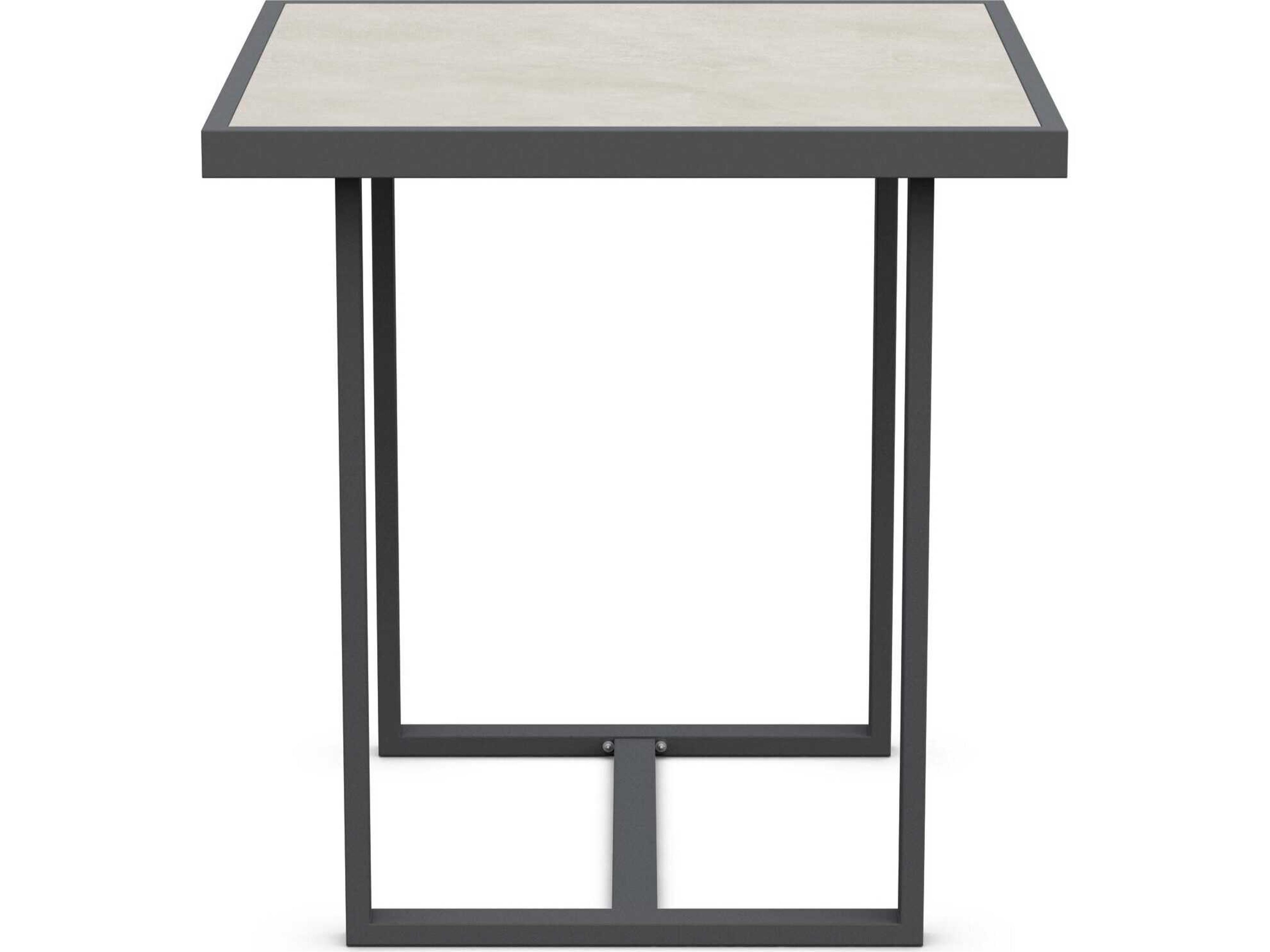 Azzurro Living Pavia Matte Charcoal Aluminum Square Counter Table