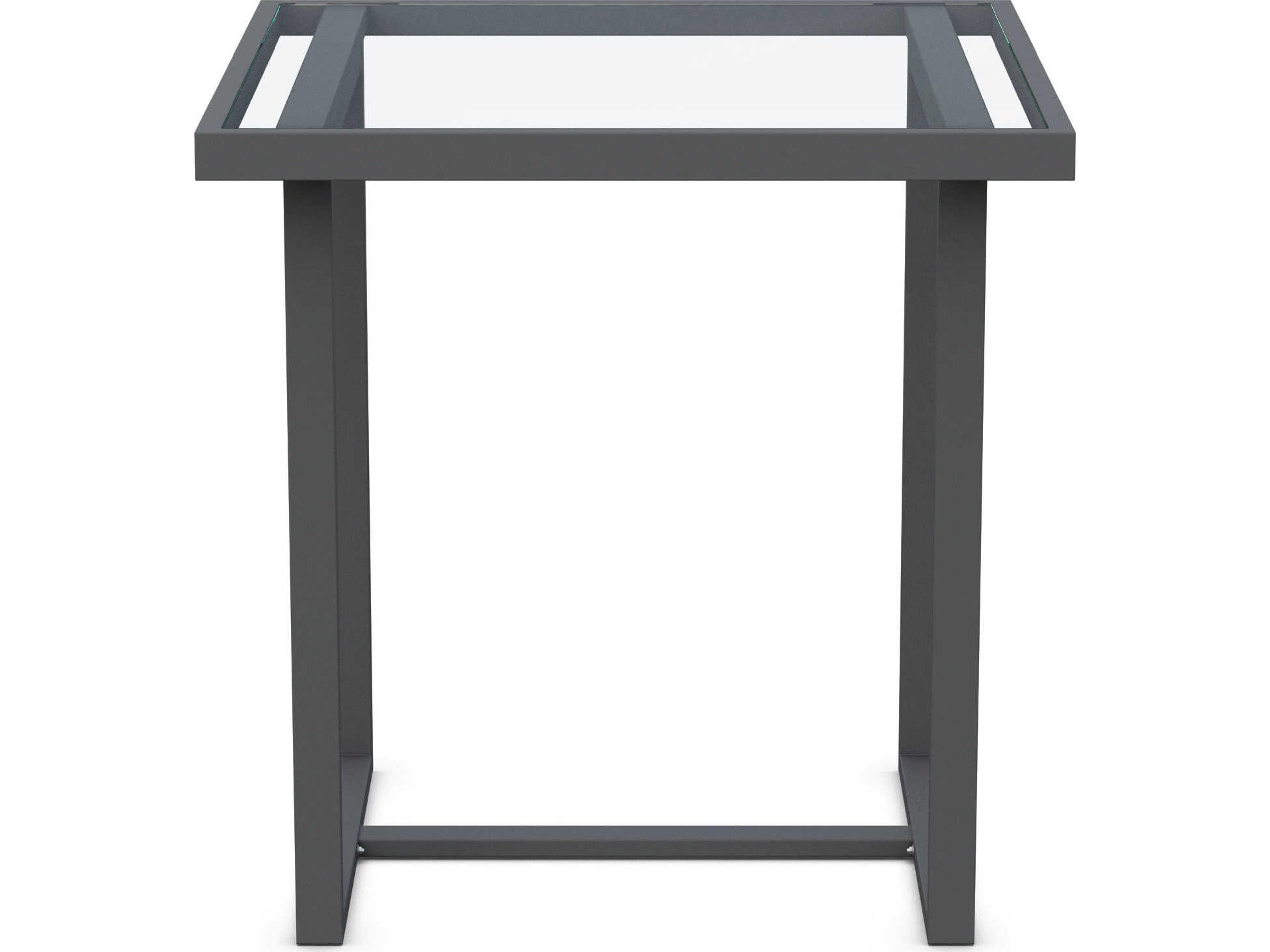Azzurro Living Pavia Matte Charcoal Aluminum Square Counter Table