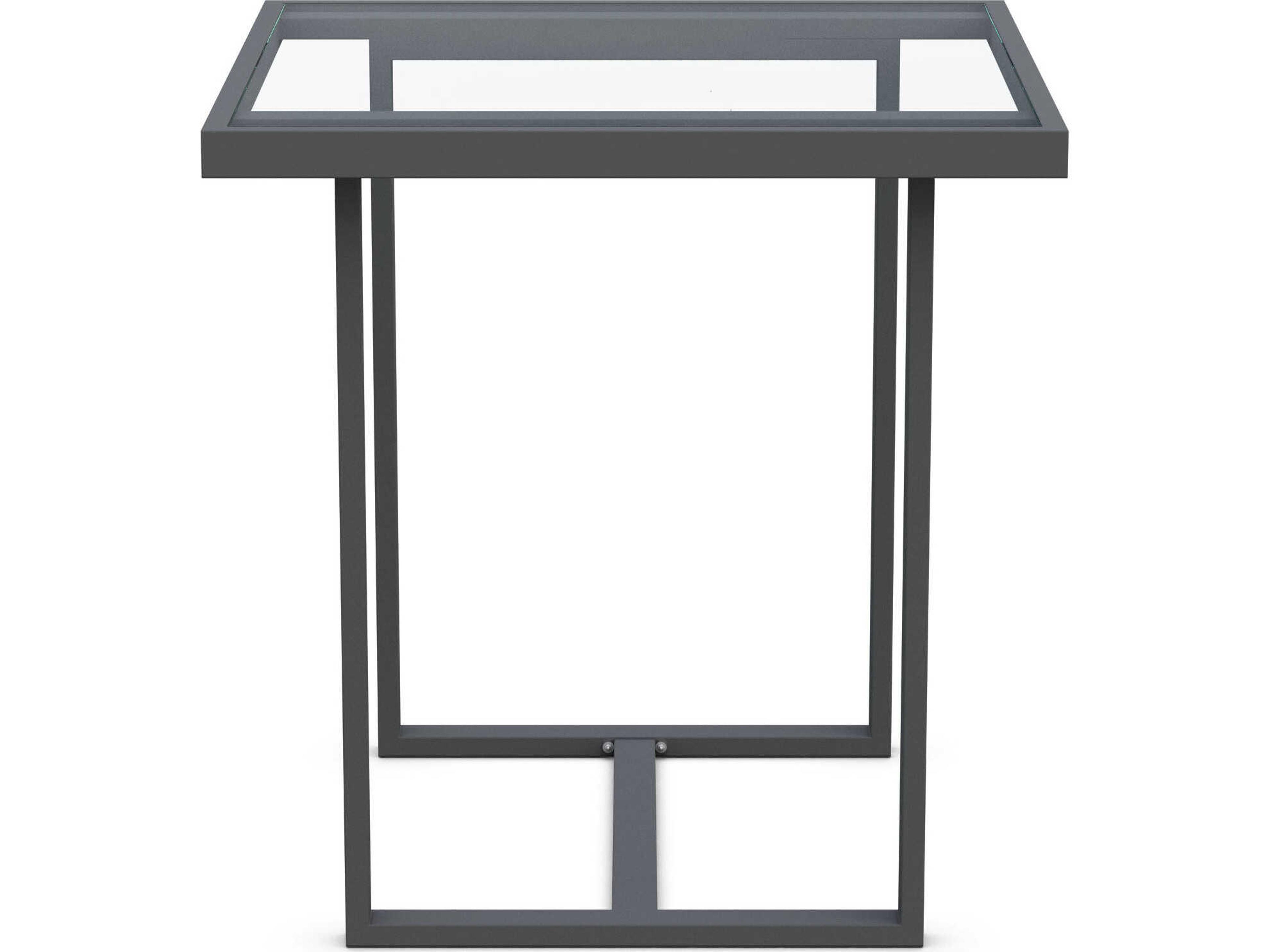 Azzurro Living Pavia Matte Charcoal Aluminum Square Counter Table