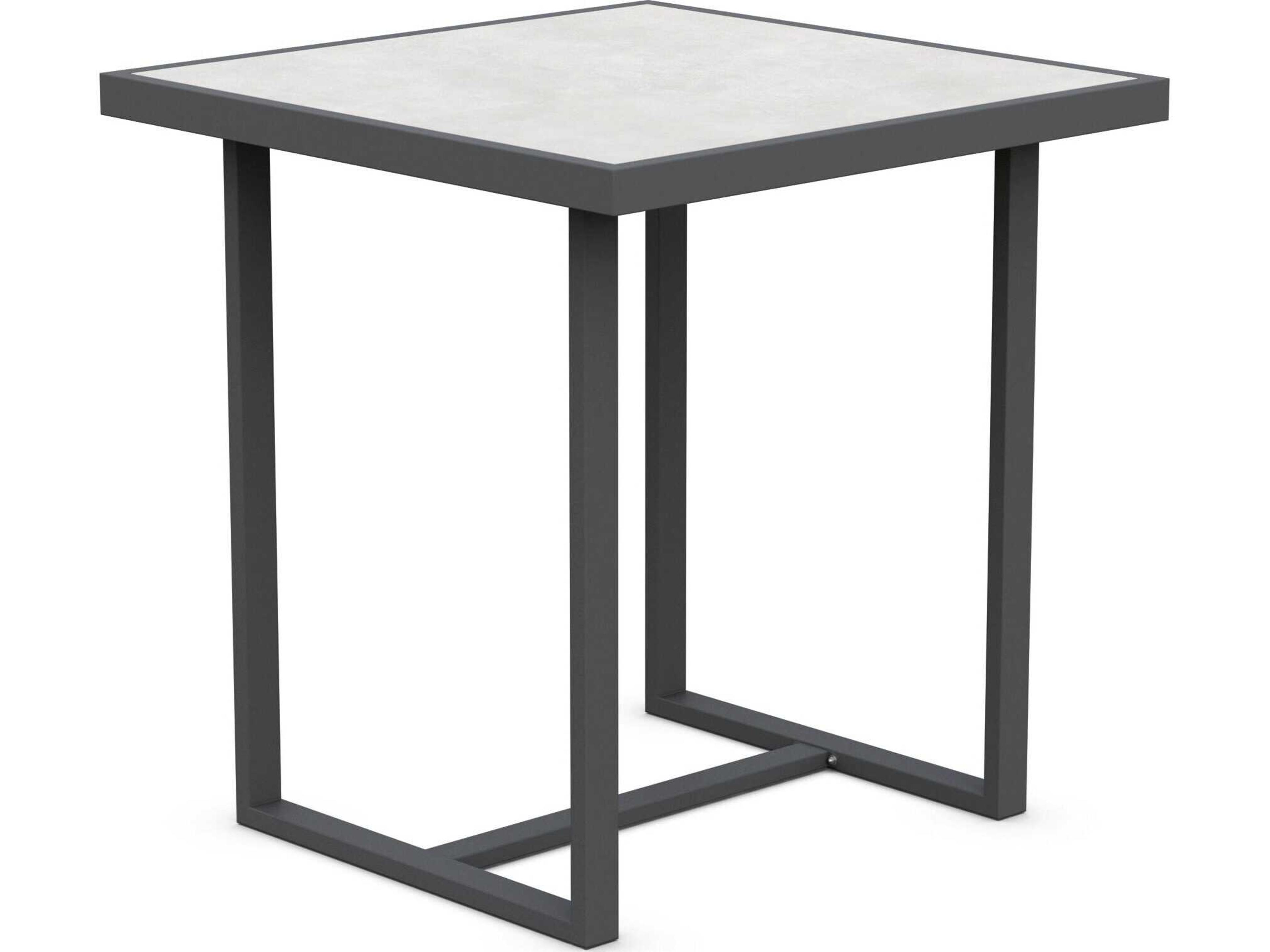 Pavia Square Outdoor Counter Table in Matte Charcoal