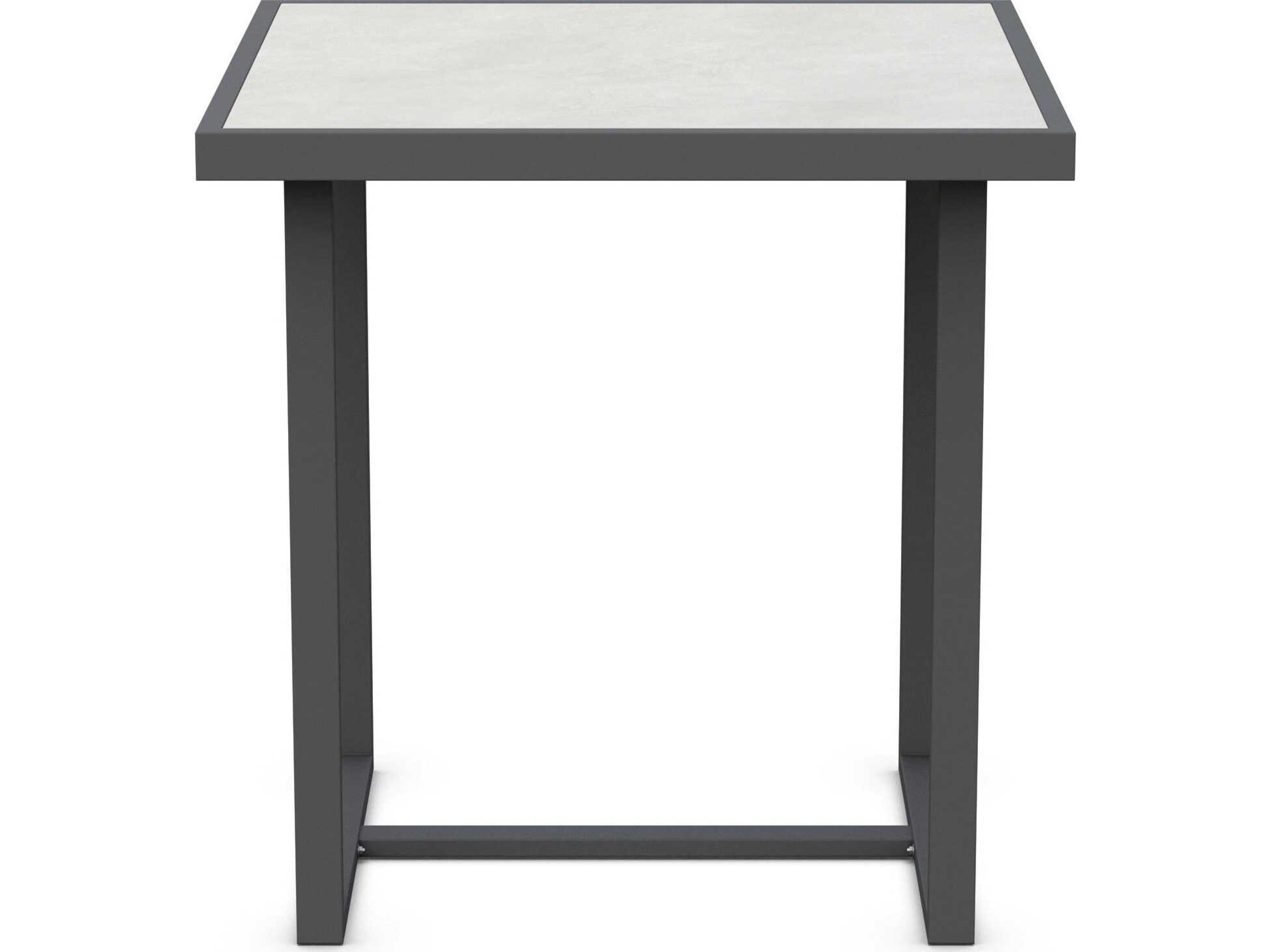 Azzurro Living Pavia Matte Charcoal Aluminum Square Counter Table