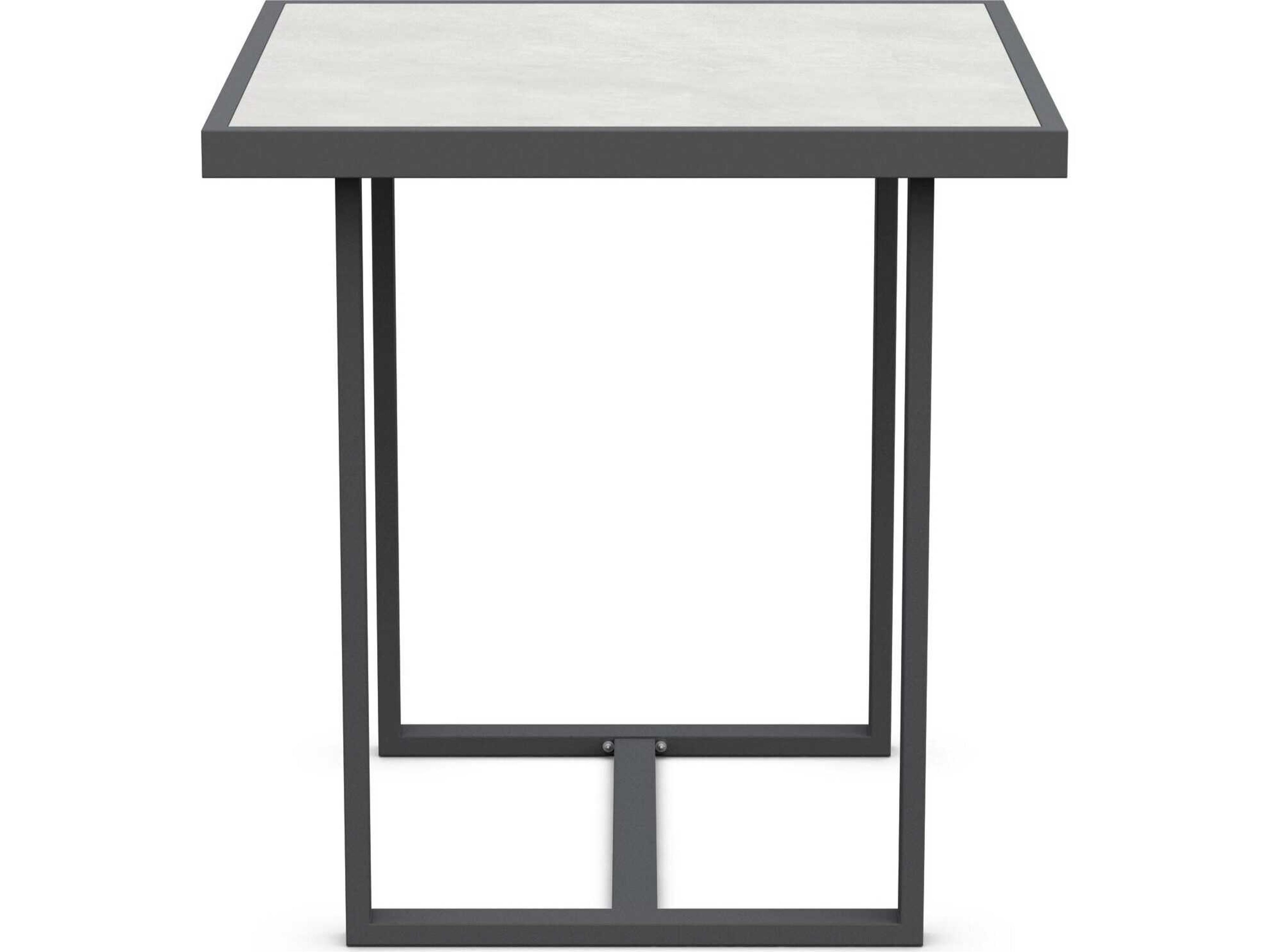 Azzurro Living Pavia Matte Charcoal Aluminum Square Counter Table