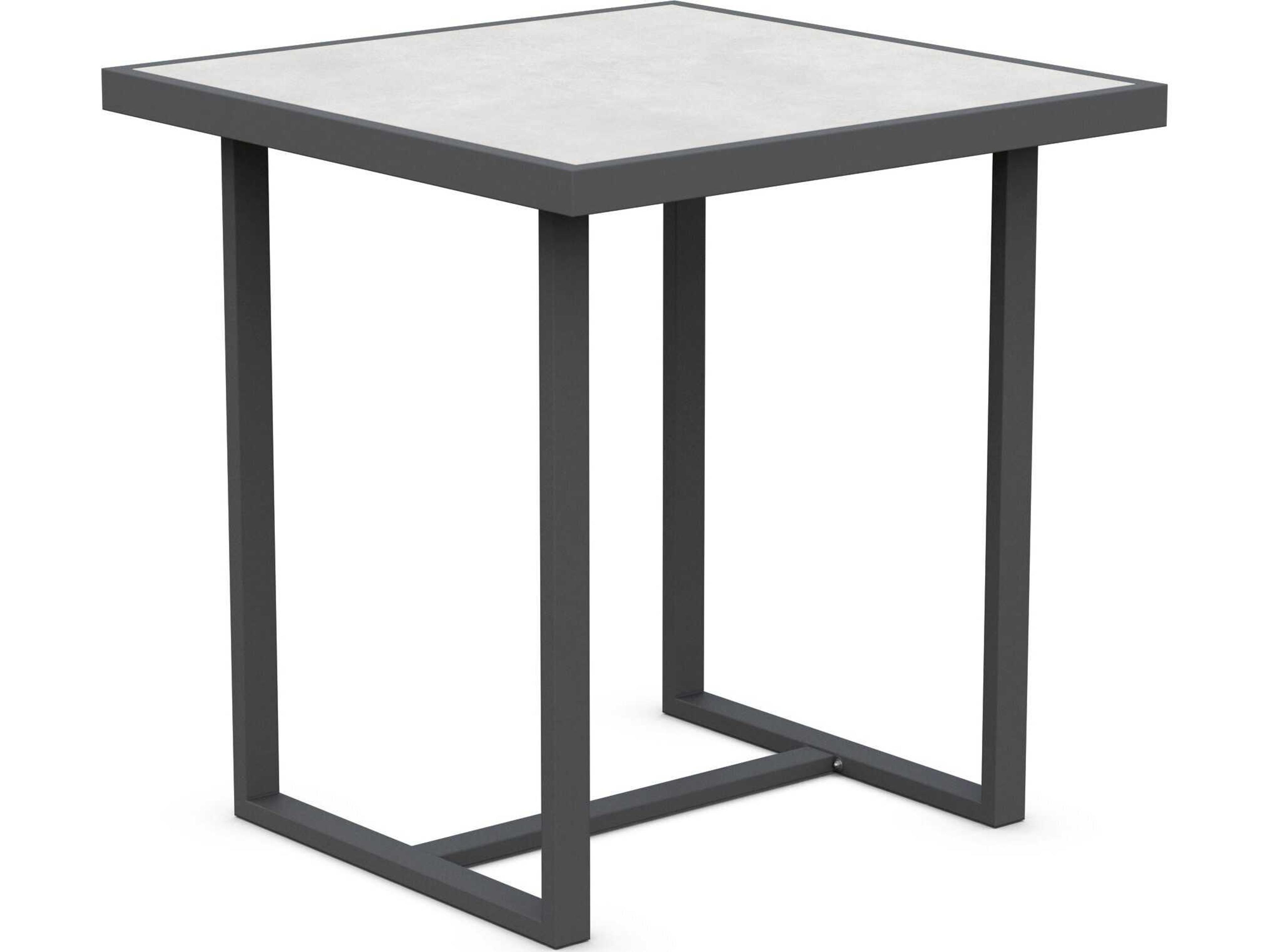 Azzurro Living Pavia Matte Charcoal Aluminum Square Counter Table