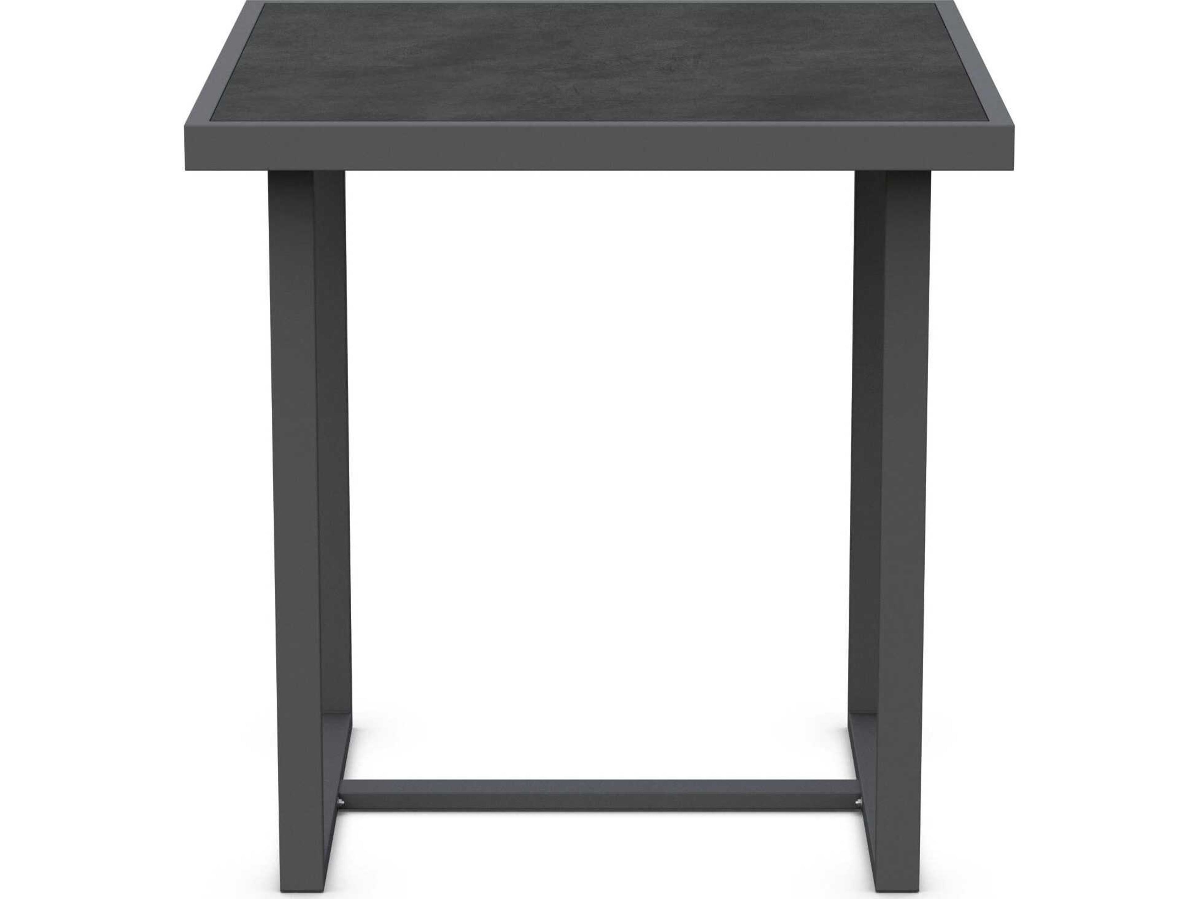 Azzurro Living Pavia Matte Charcoal Aluminum Square Counter Table