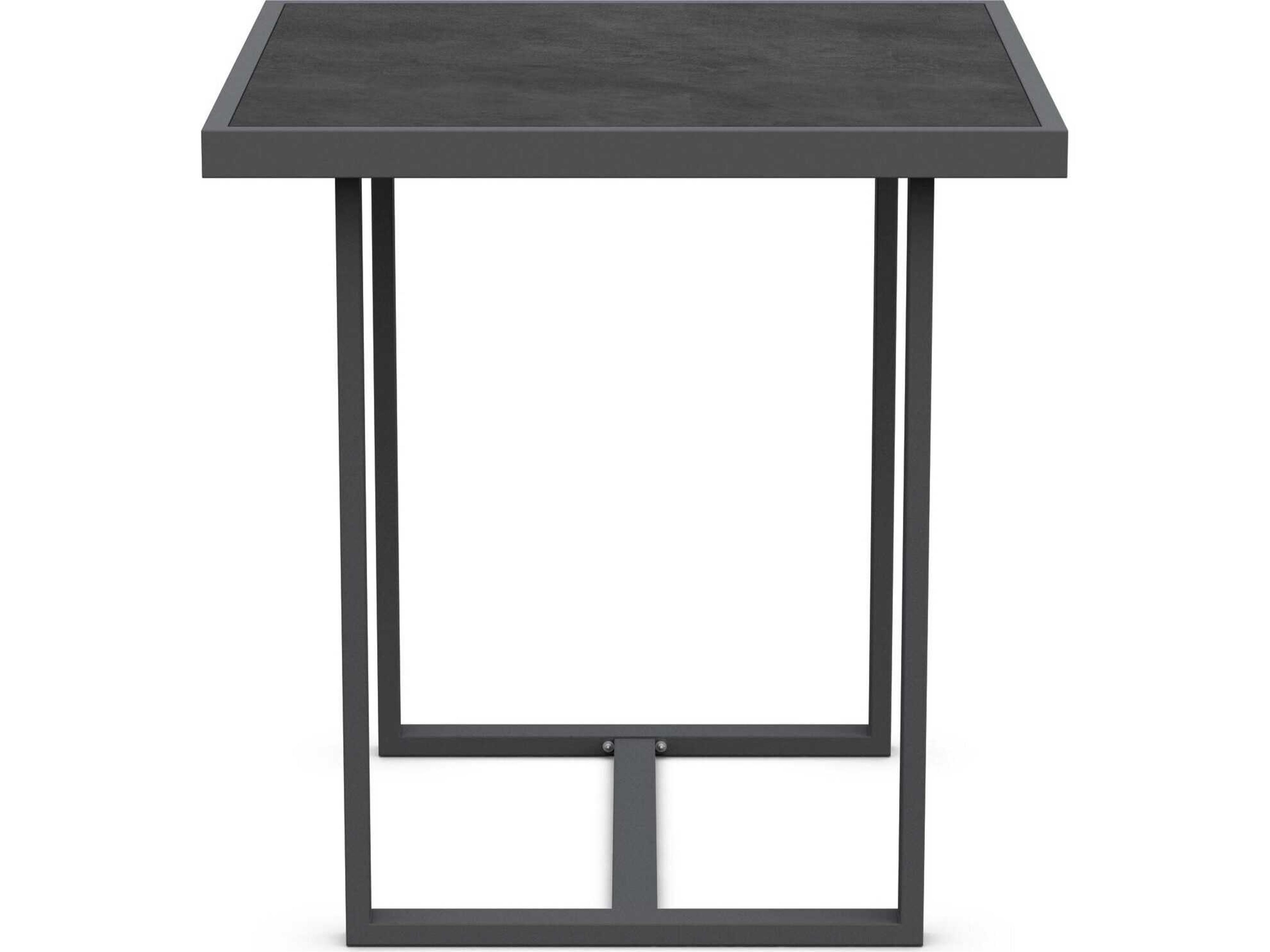 Azzurro Living Pavia Matte Charcoal Aluminum Square Counter Table