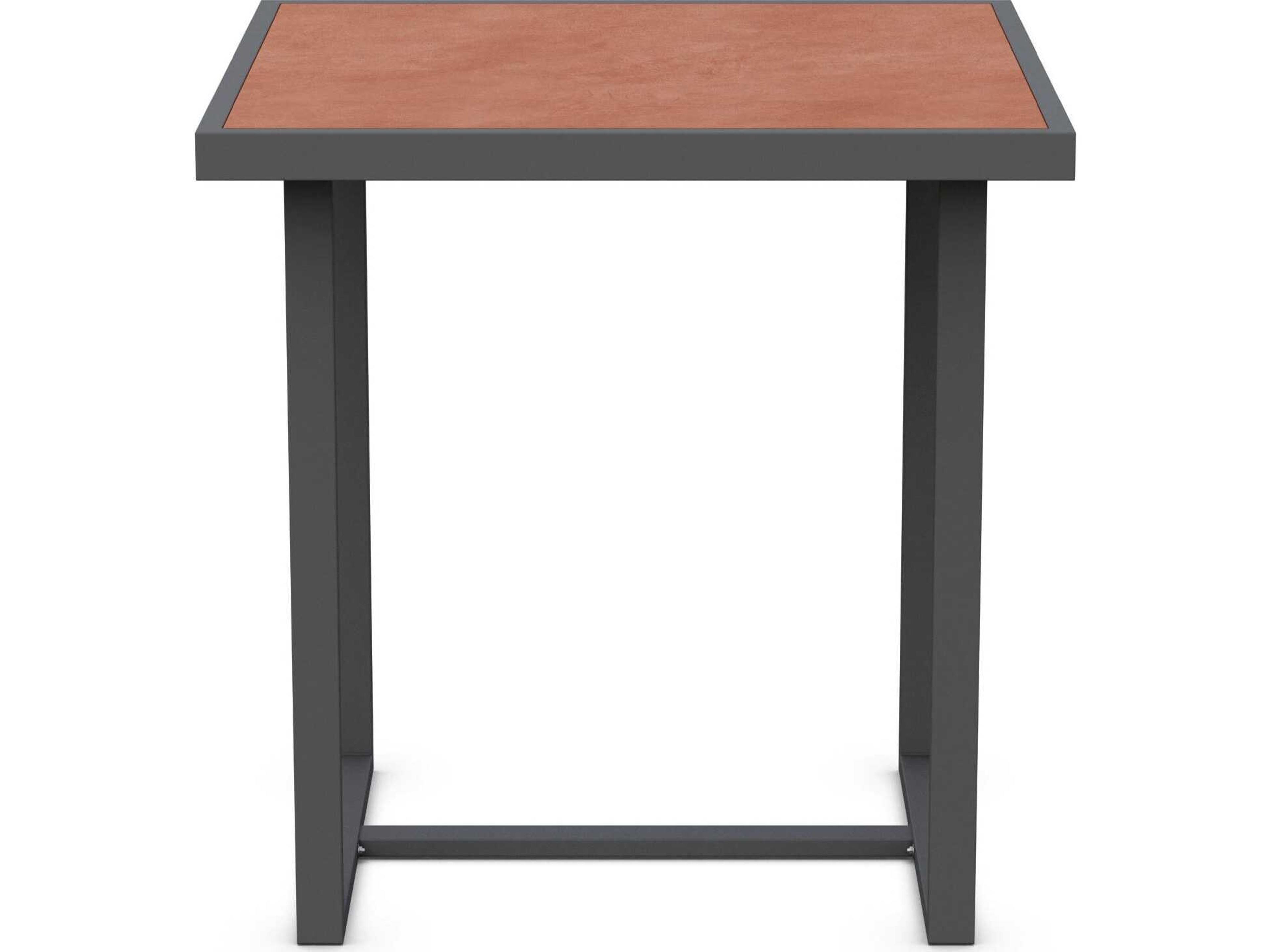 Azzurro Living Pavia Matte Charcoal Aluminum Square Counter Table
