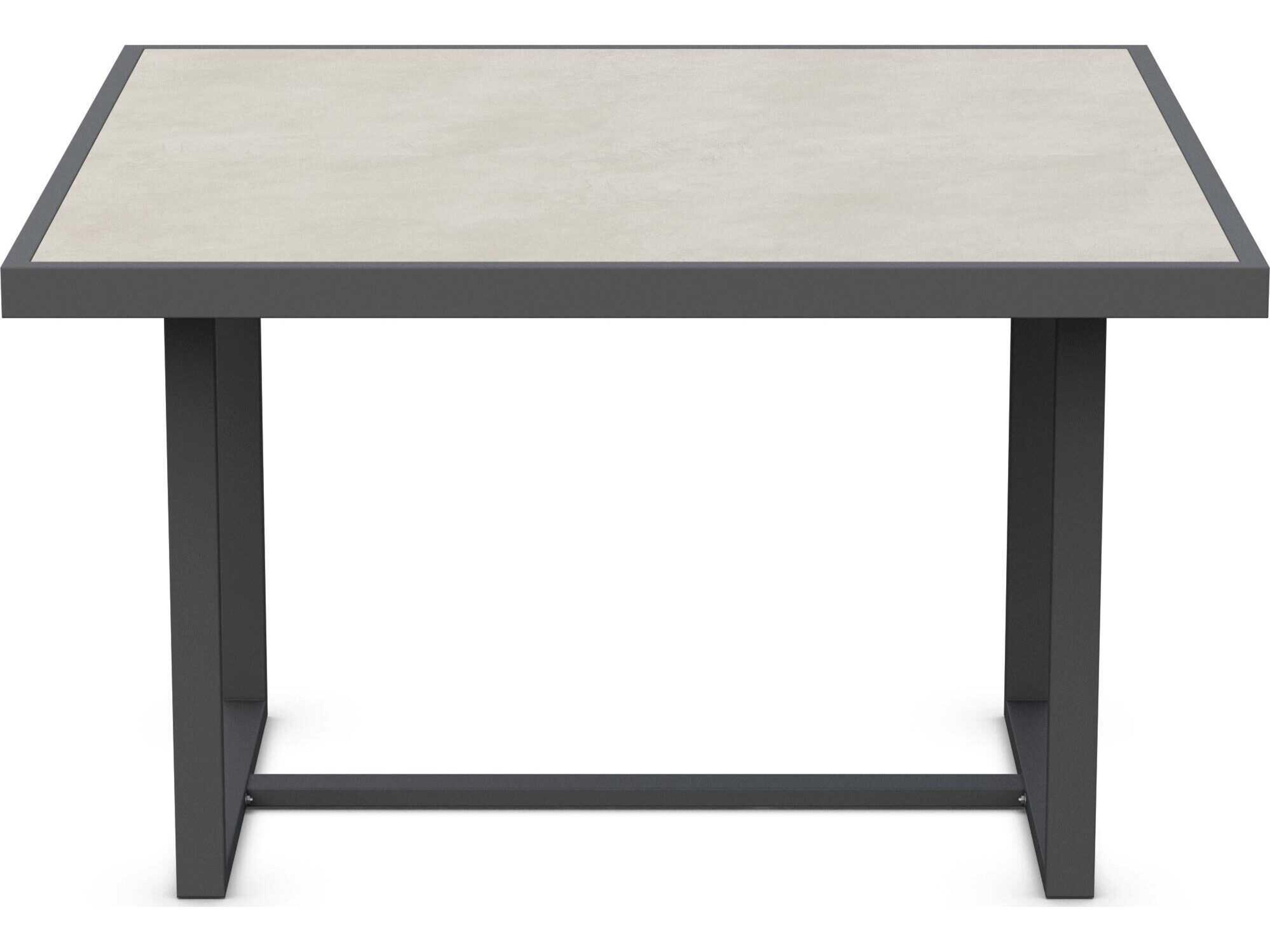 Azzurro Living Pavia Matte Charcoal Aluminum Square Dining Table