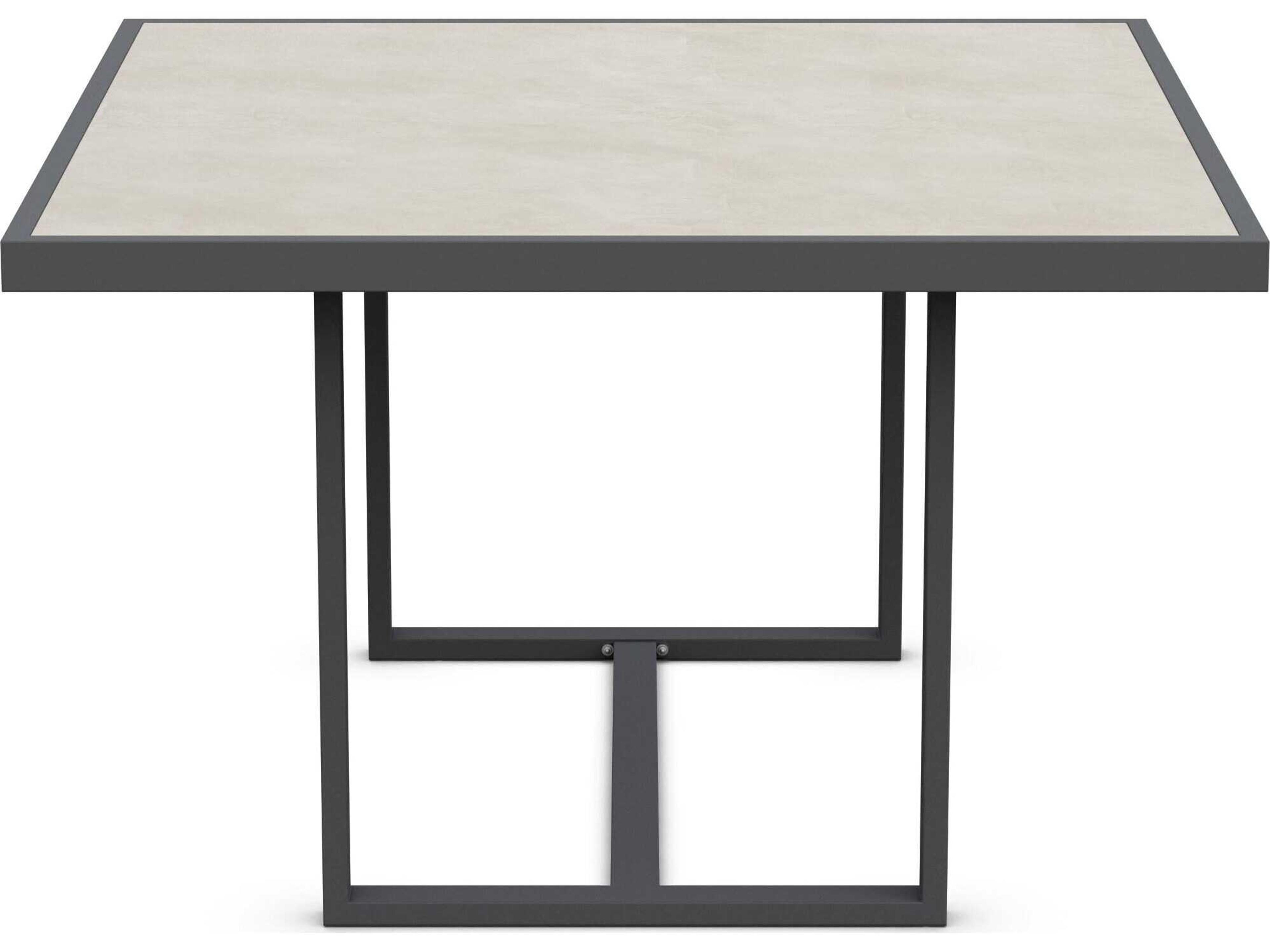 Azzurro Living Pavia Matte Charcoal Aluminum Square Dining Table