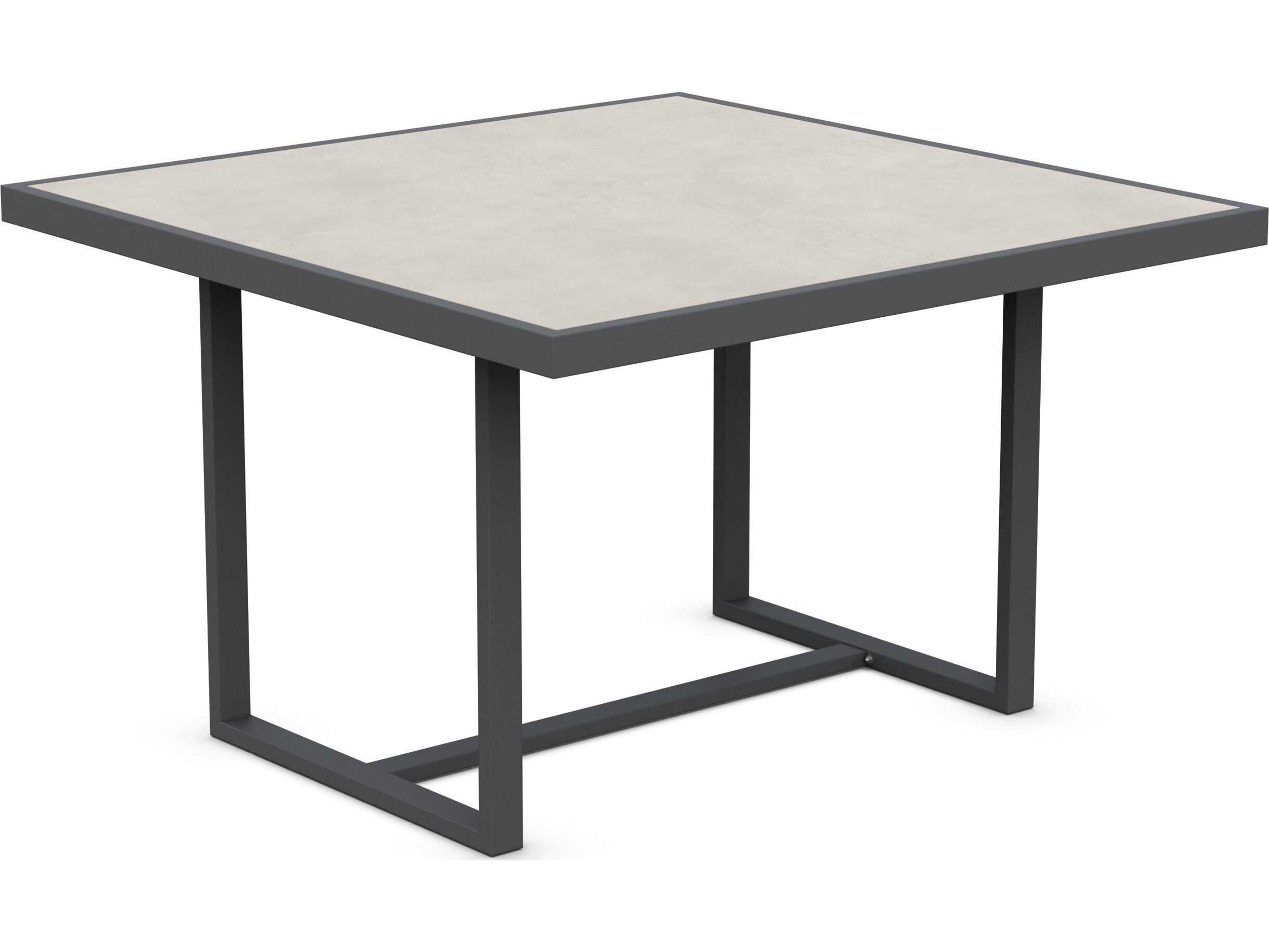Azzurro Living Pavia Matte Charcoal Aluminum Square Dining Table