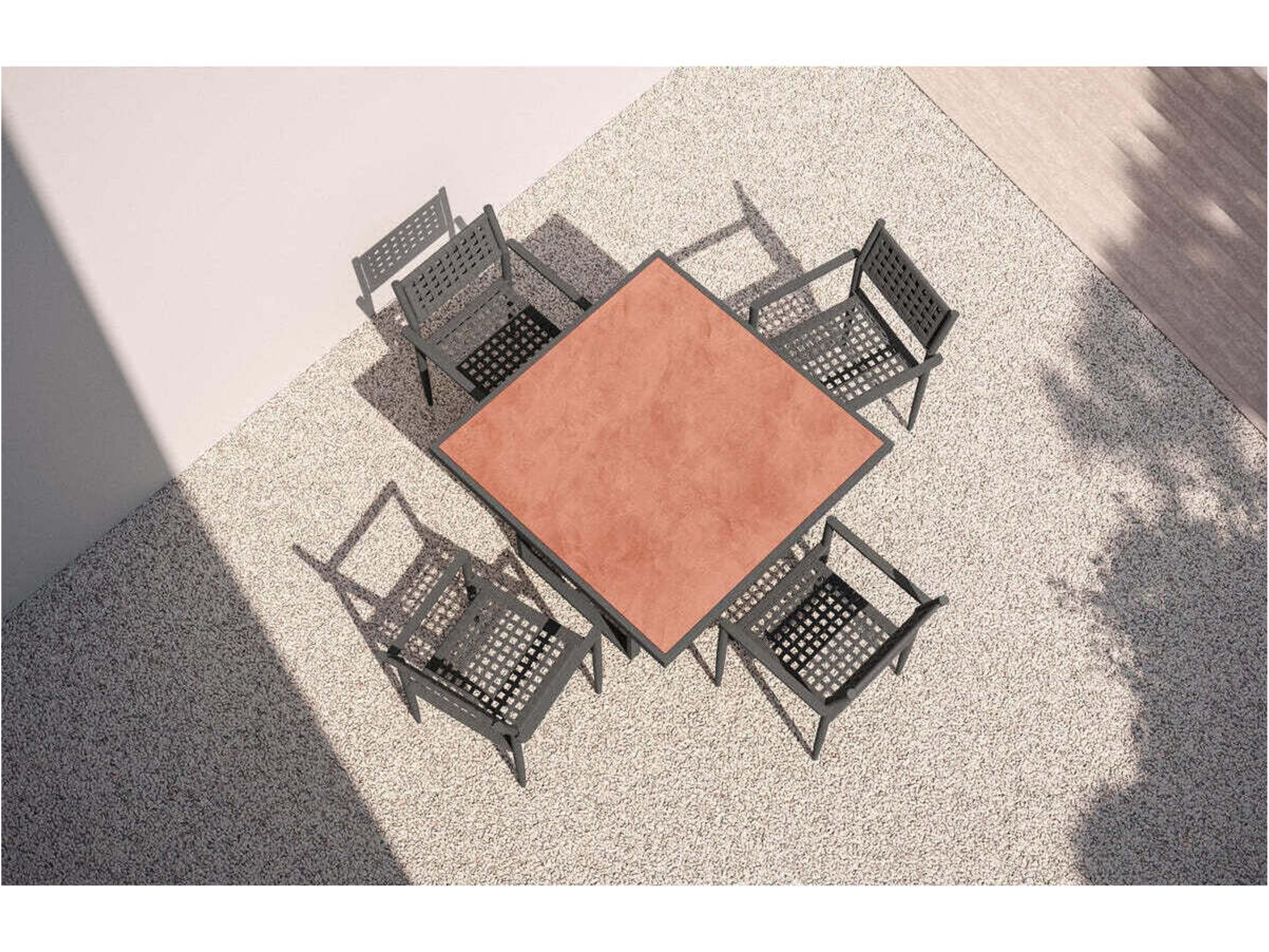 Azzurro Living Pavia Square Dining Table 48" Aluminum Table Base Only